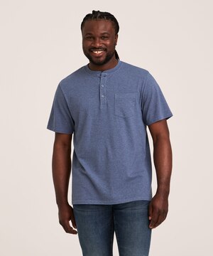 Chemise Henley 50&nbsp;lavages de coupe classique à manches courtes pour hommes, Denver Hayes
