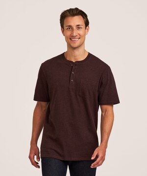 Chemise Henley 50&nbsp;lavages de coupe classique à manches courtes pour hommes, Denver Hayes