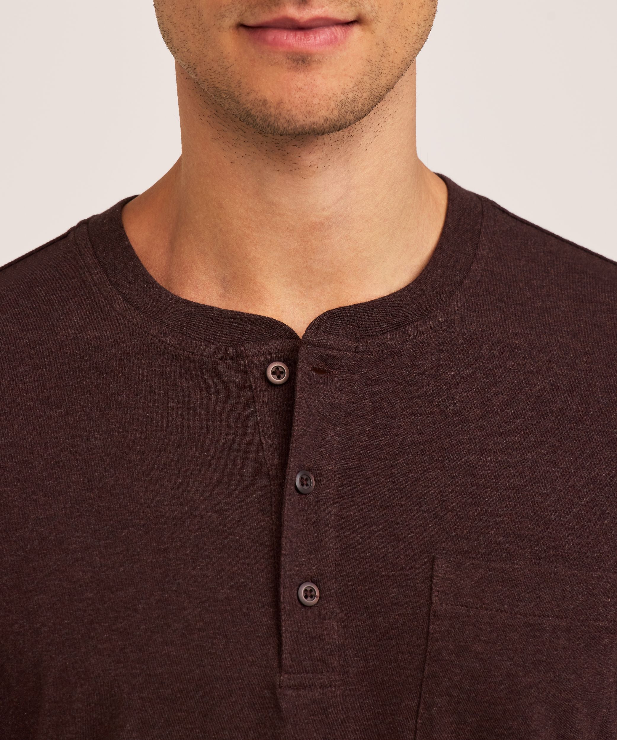 Denver Hayes Men's 50 Wash Short Sleeve Classic Fit Henley Shirt