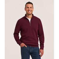 Denver Hayes Men's Textured Quarter Zip Mock Neck Shirt Front_Flat