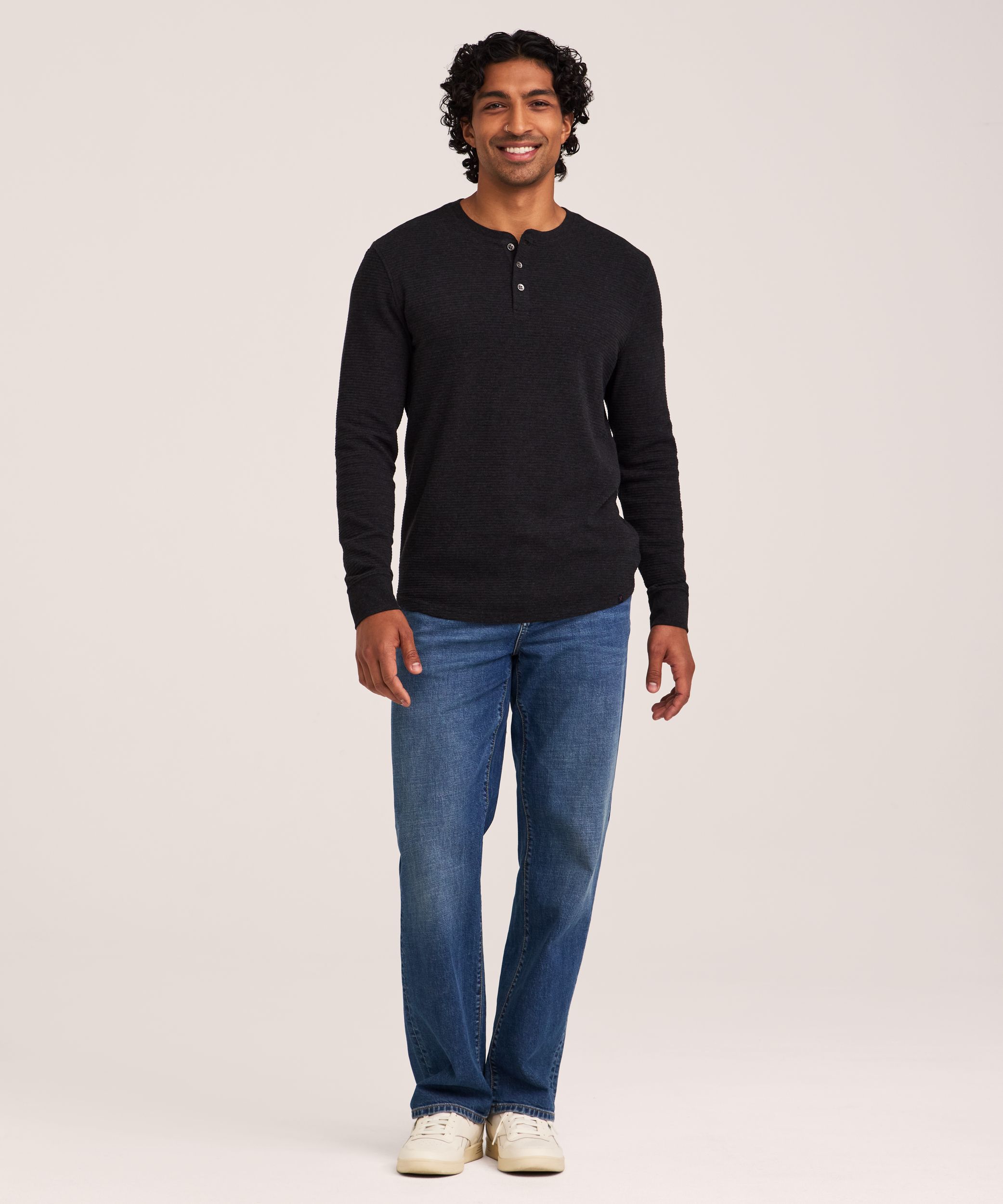 Chemise Henley ottoman pour hommes, Denver Hayes