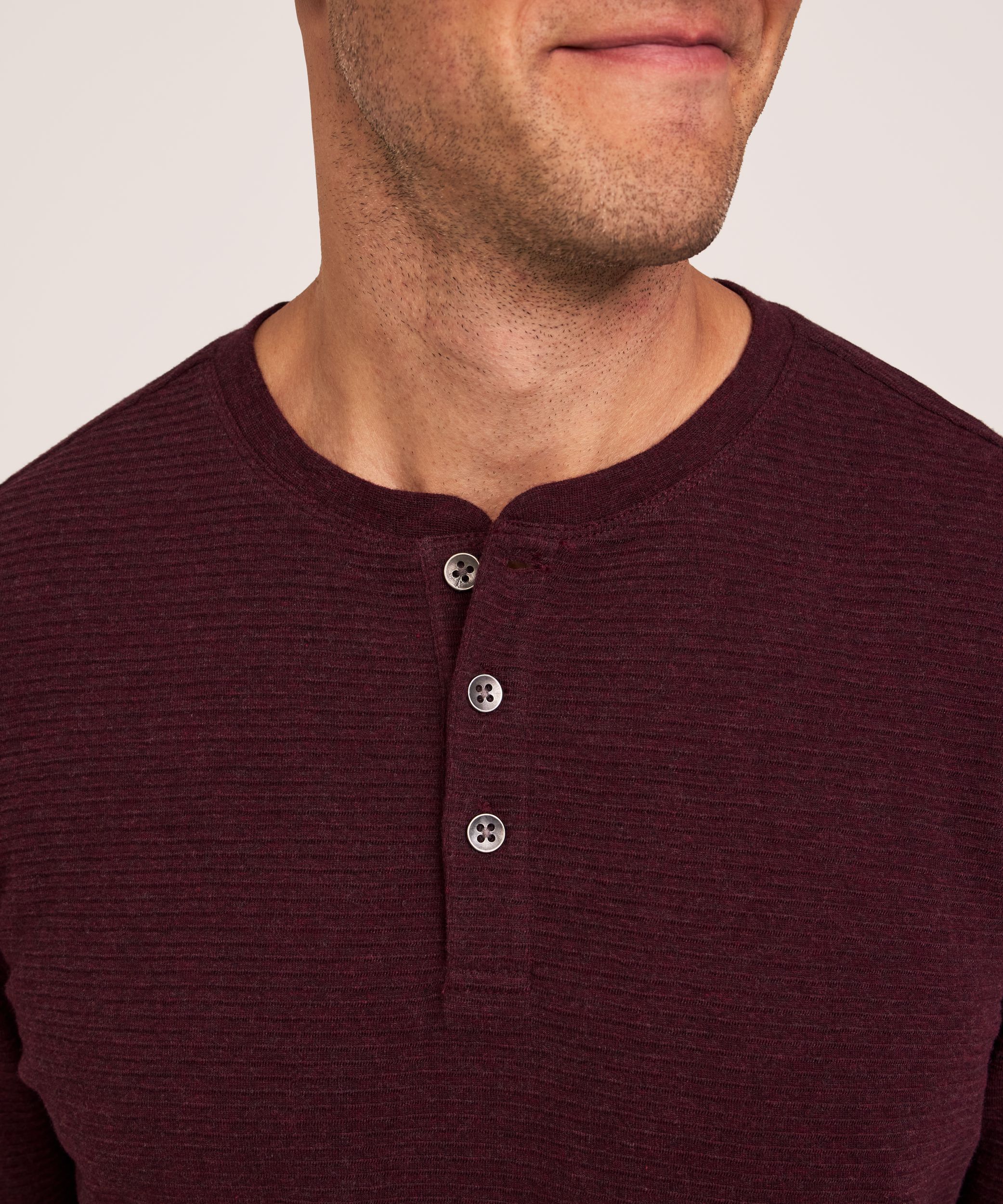 Chemise Henley ottoman pour hommes, Denver Hayes