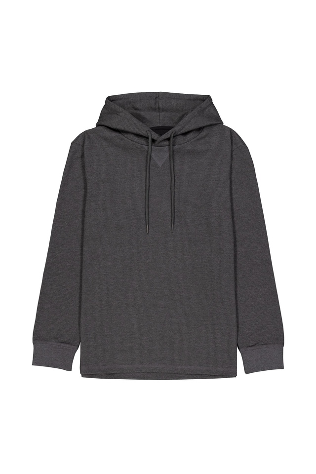 Chandail à capuche isotherme à enfiler en tricot pour hommes, Silver