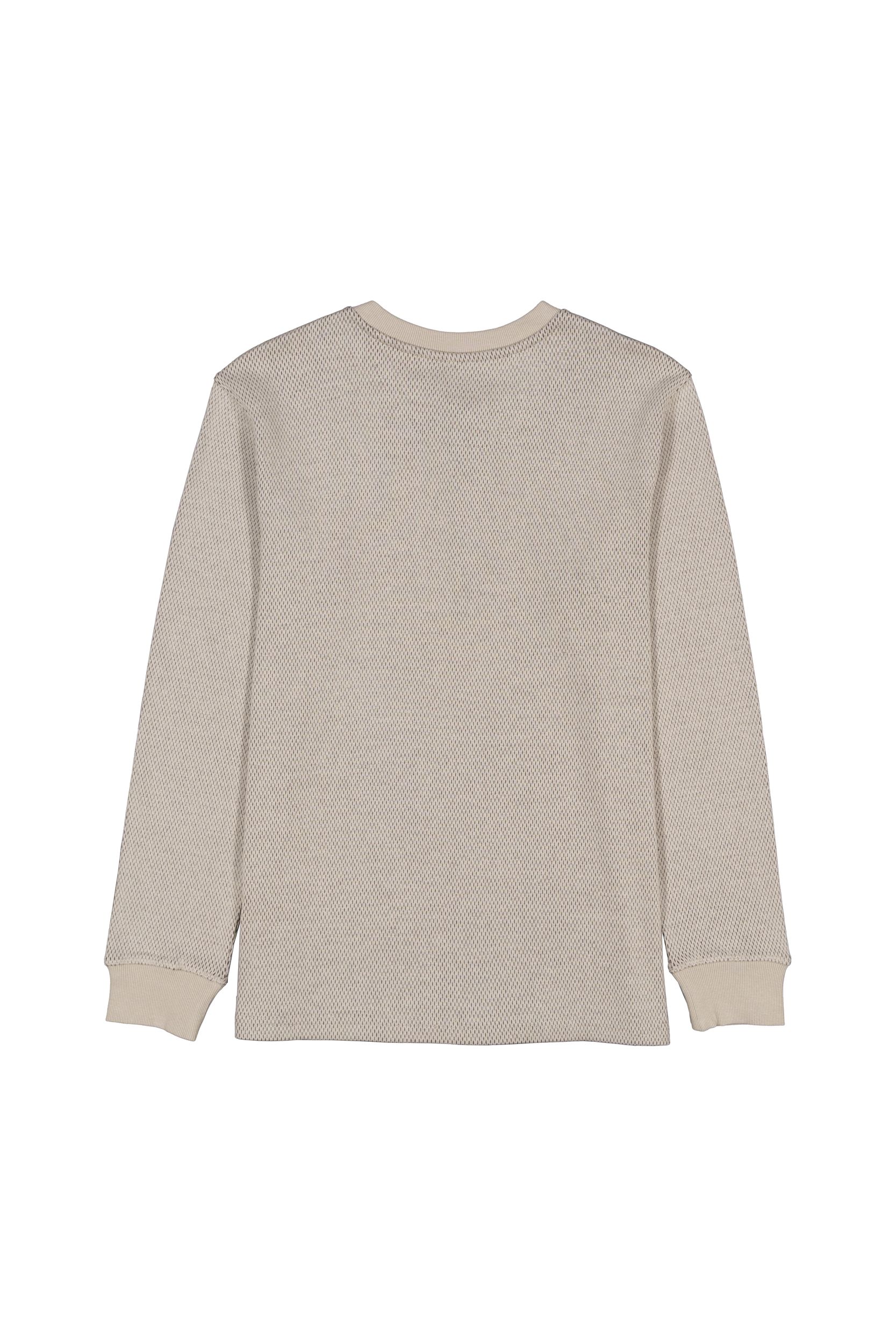 Chemise Henley en tricot double pour hommes, Silver