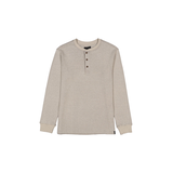 Silver Men's Double Knit Henley Shirt Front_Flat