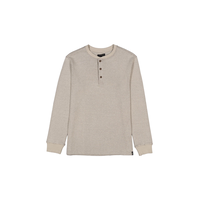 Silver Men's Double Knit Henley Shirt Front_Flat