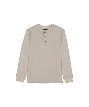 Chemise Henley en tricot double pour hommes, Silver