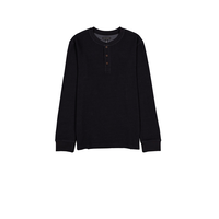 Silver Men's Double Knit Henley Shirt