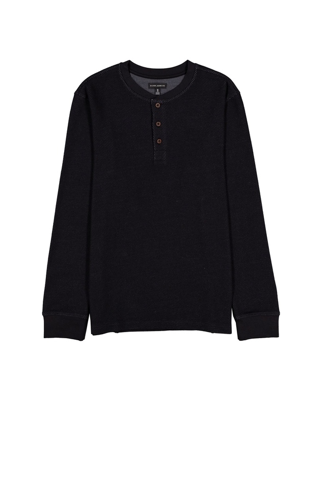 Silver Men's Double Knit Henley Shirt