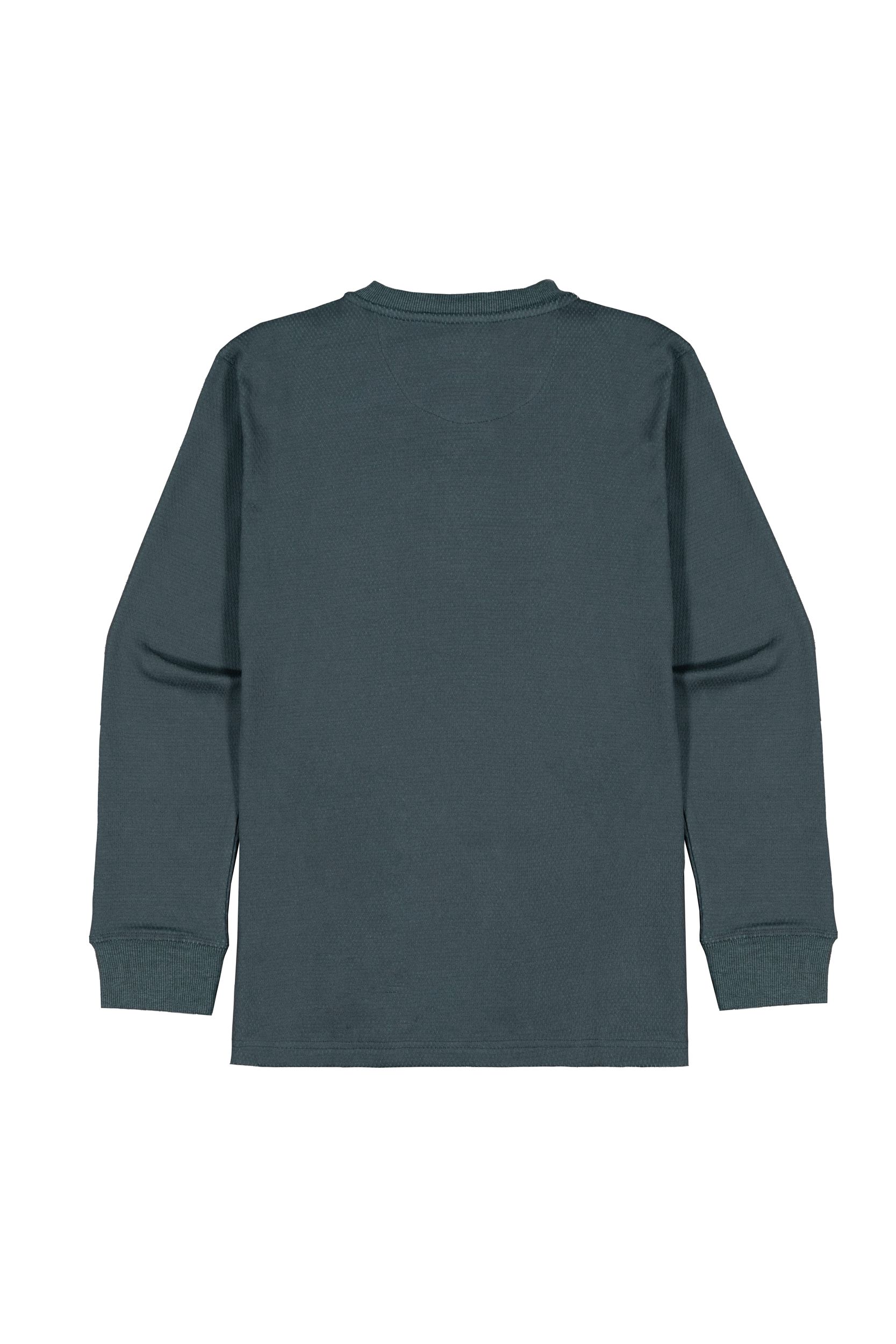 Silver Men's Double Knit Henley Shirt