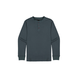 Silver Men's Double Knit Henley Shirt Front_Flat