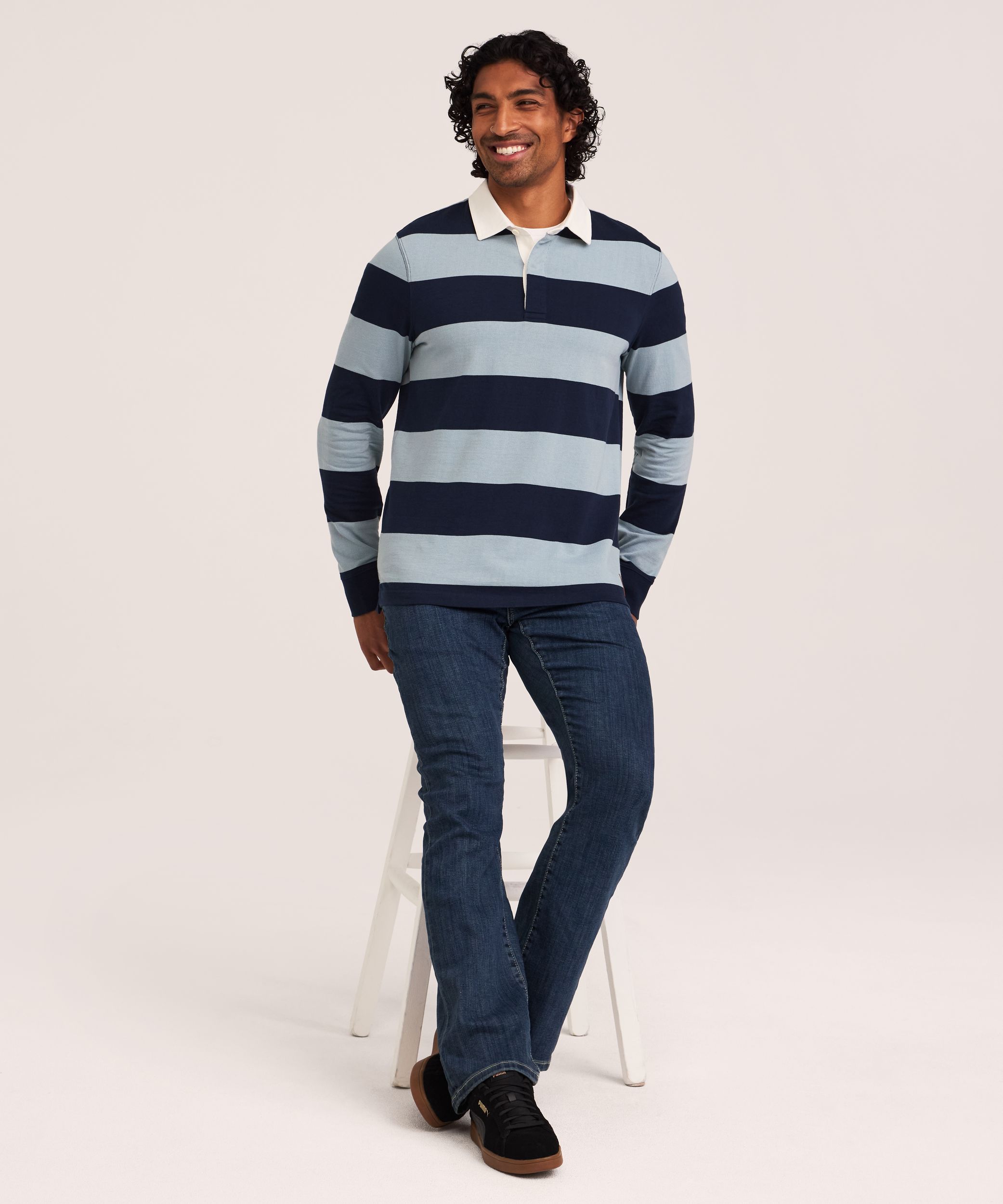 Polo de rugby à manches longues pour hommes, Denver Hayes