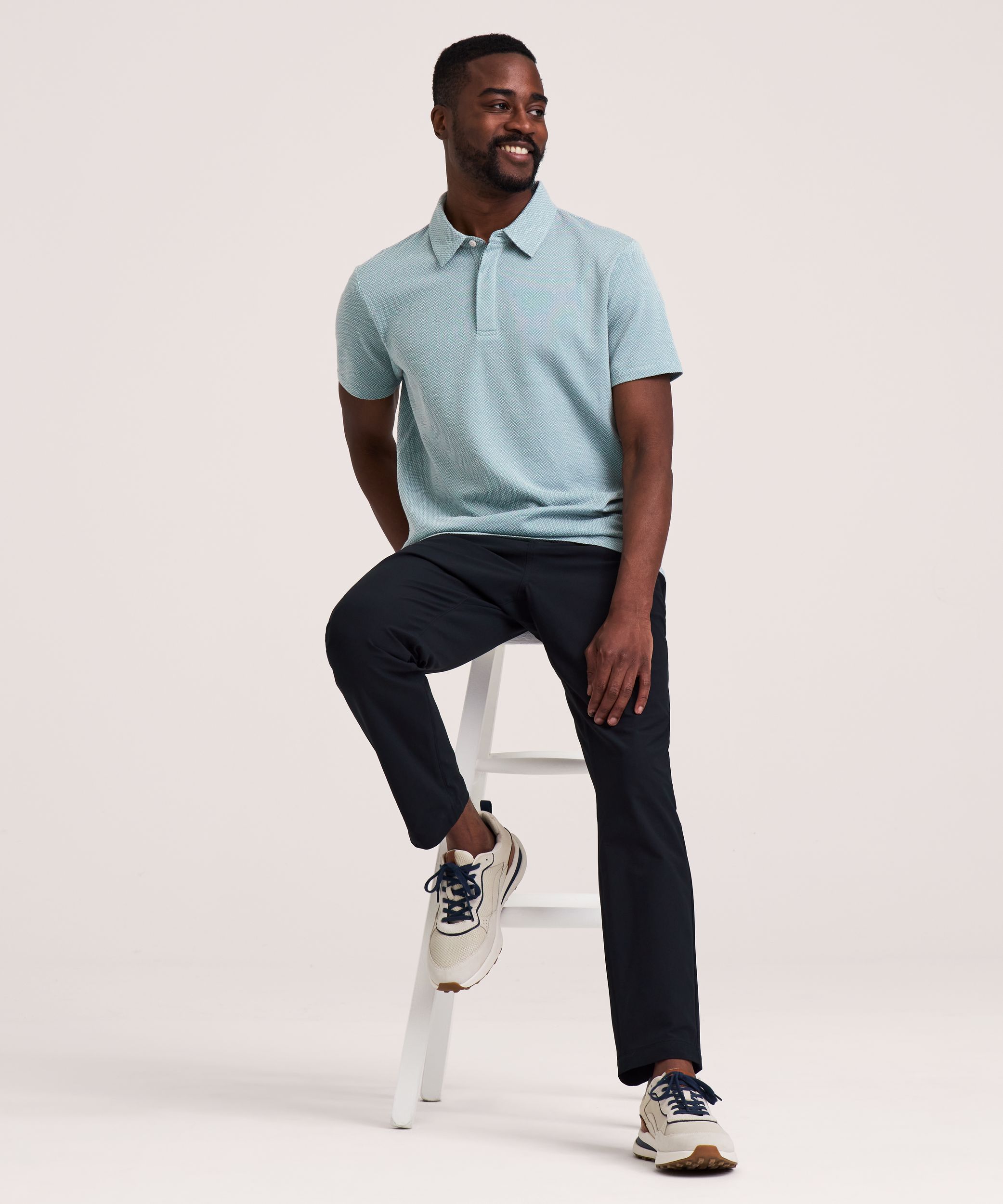 Polo jacquard à manches courtes, Denver Hayes