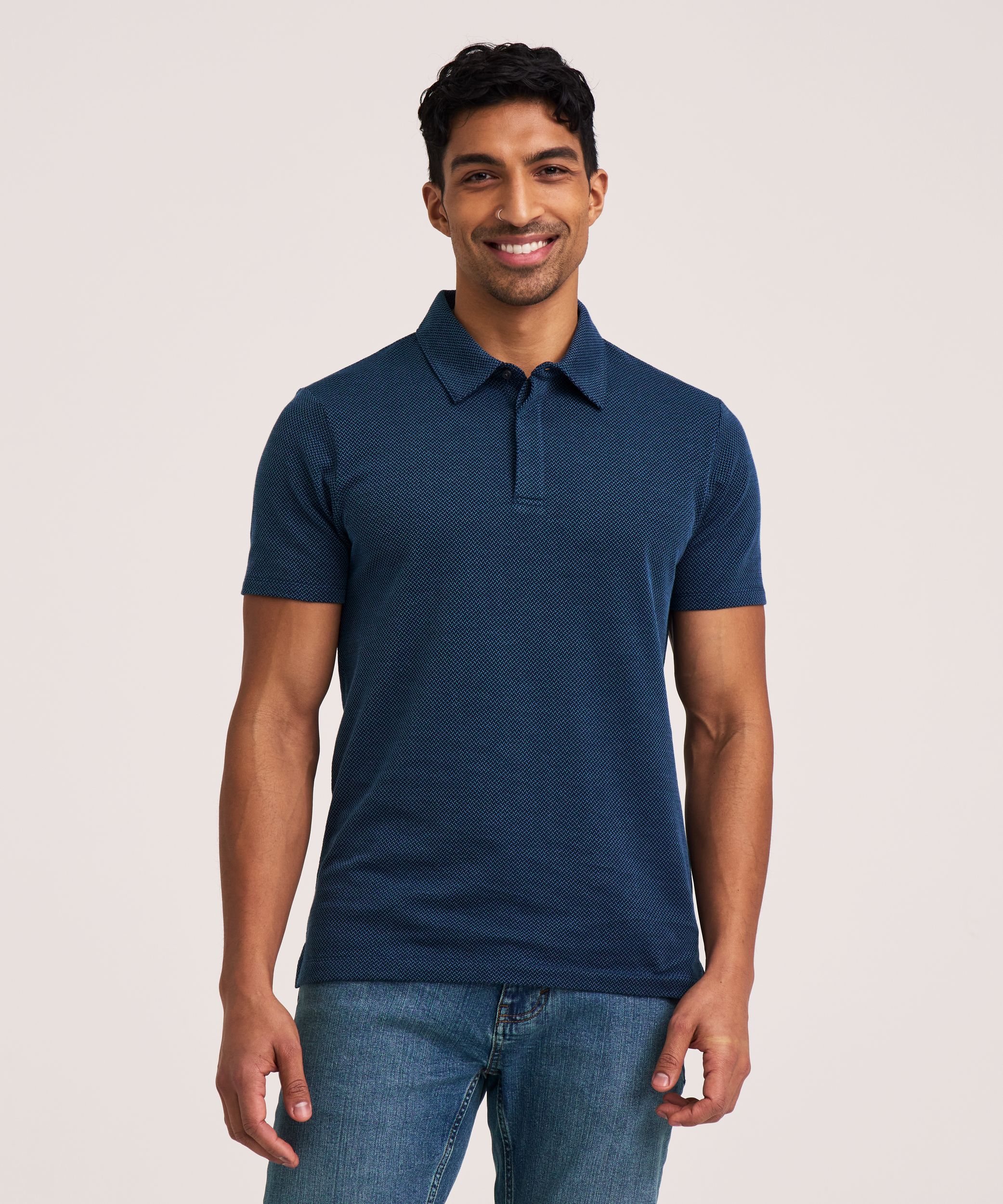 Denver Hayes Short Sleeve Jacquard Polo