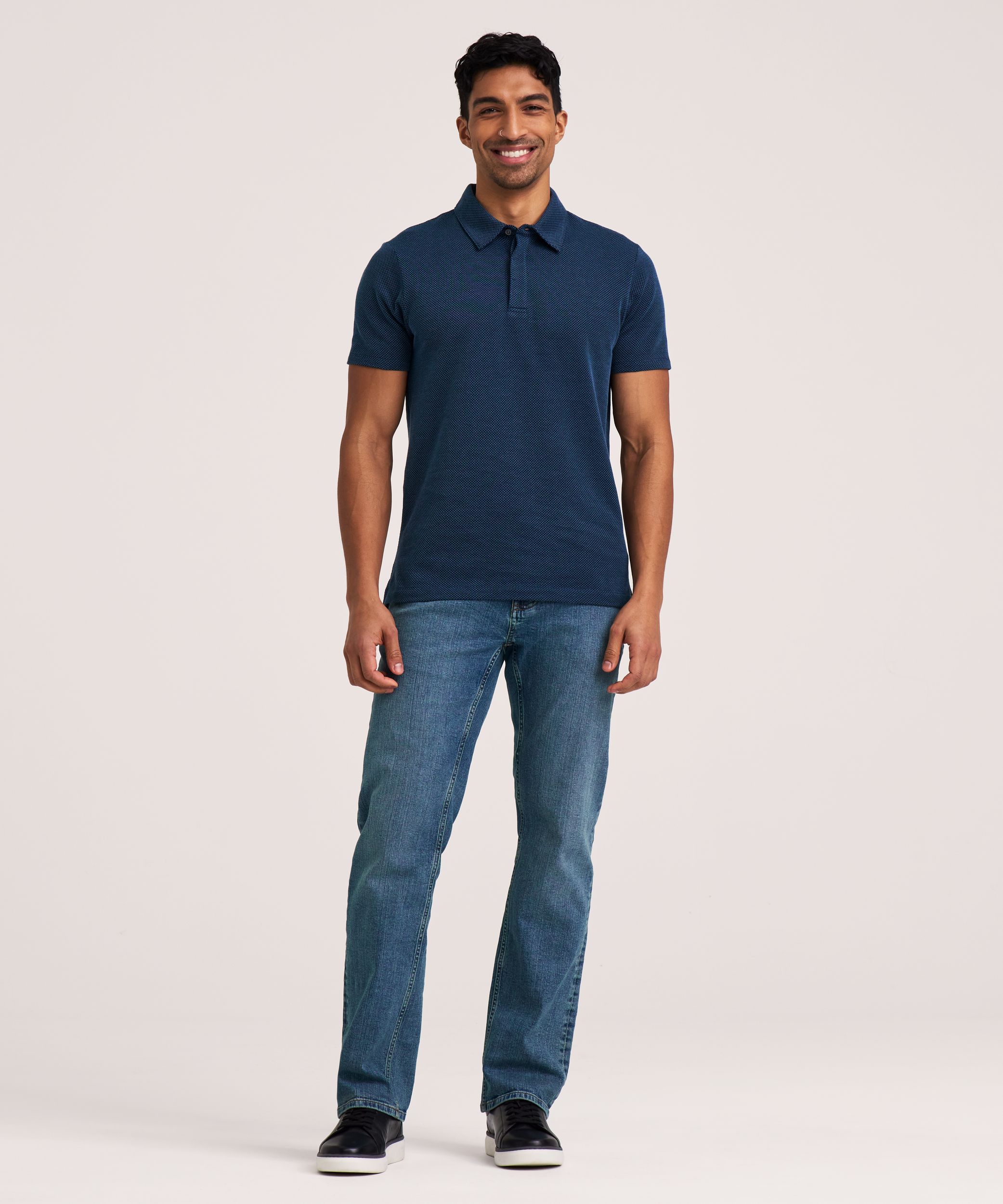 Denver Hayes Short Sleeve Jacquard Polo