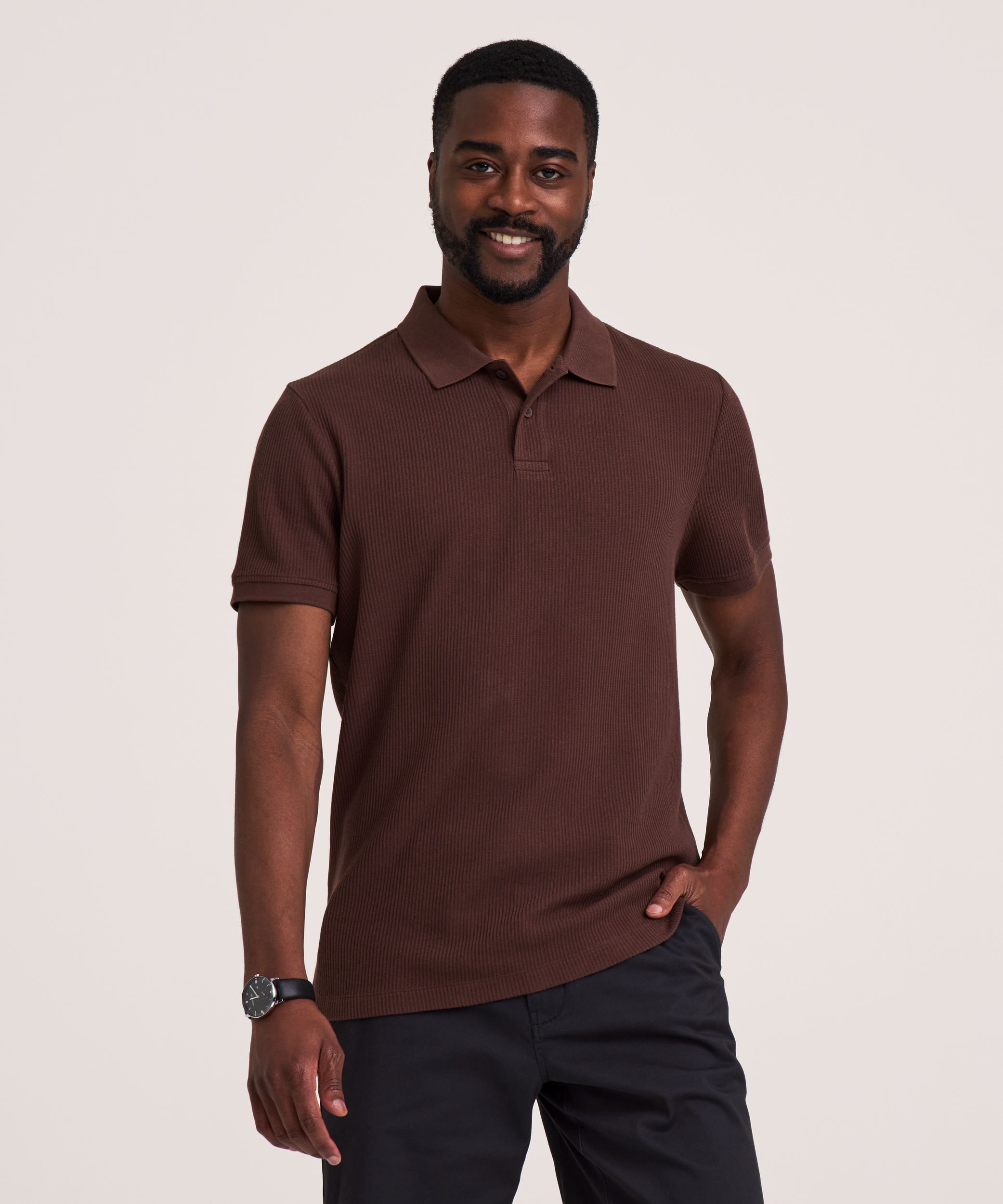Denver Hayes Short Sleeve Ribbed Polo