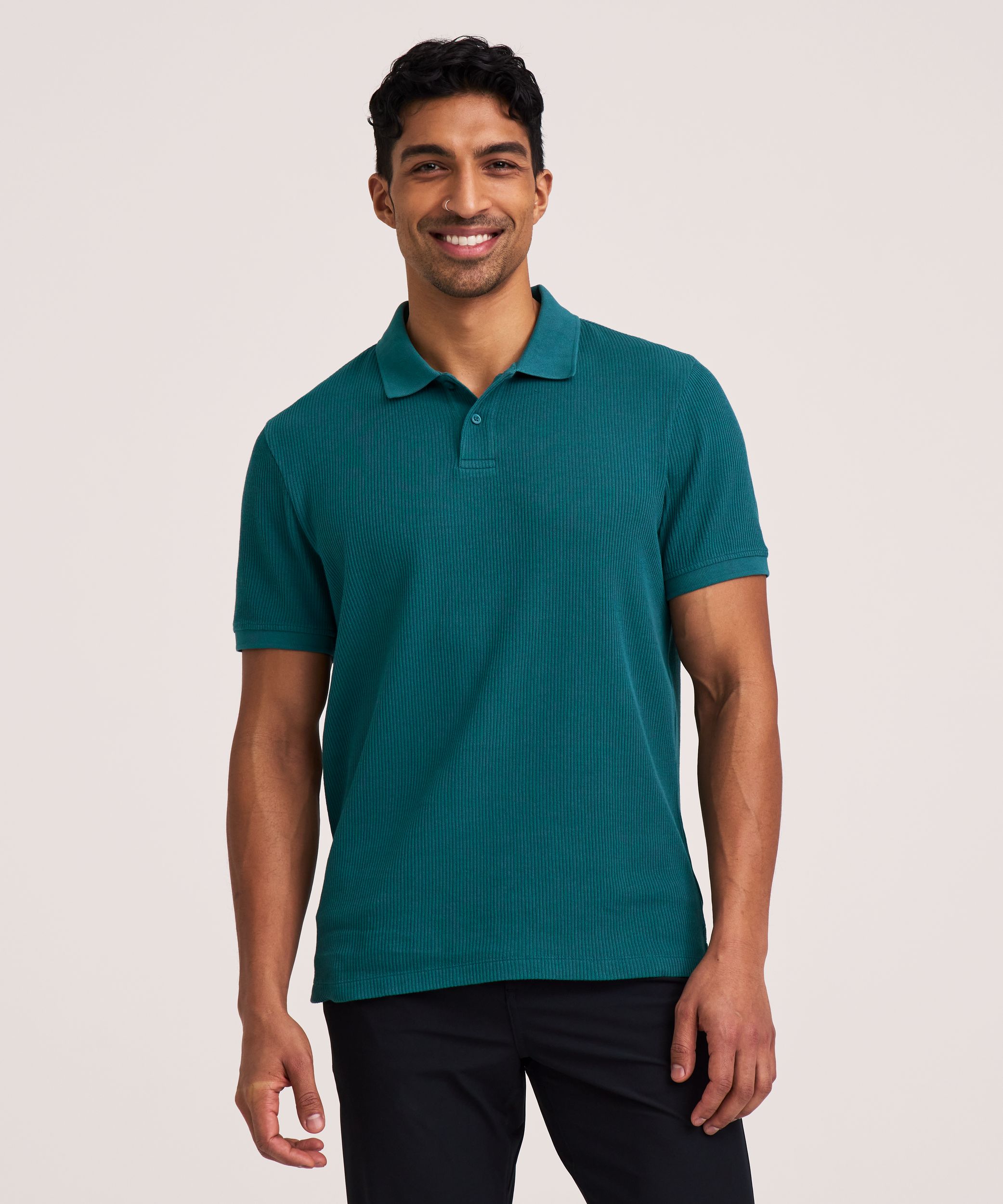 Denver Hayes Short Sleeve Ribbed Polo