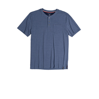 Haut Henley texturé à manches courtes pour hommes, Silver