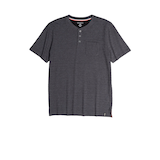 Silver Men's Short Sleeve Textured Henley Front_Flat