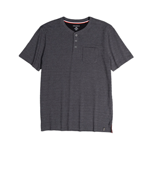 Silver Men's Short Sleeve Textured Henley