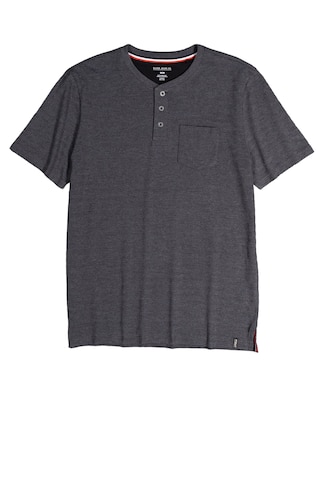 Silver Men's Short Sleeve Textured Henley