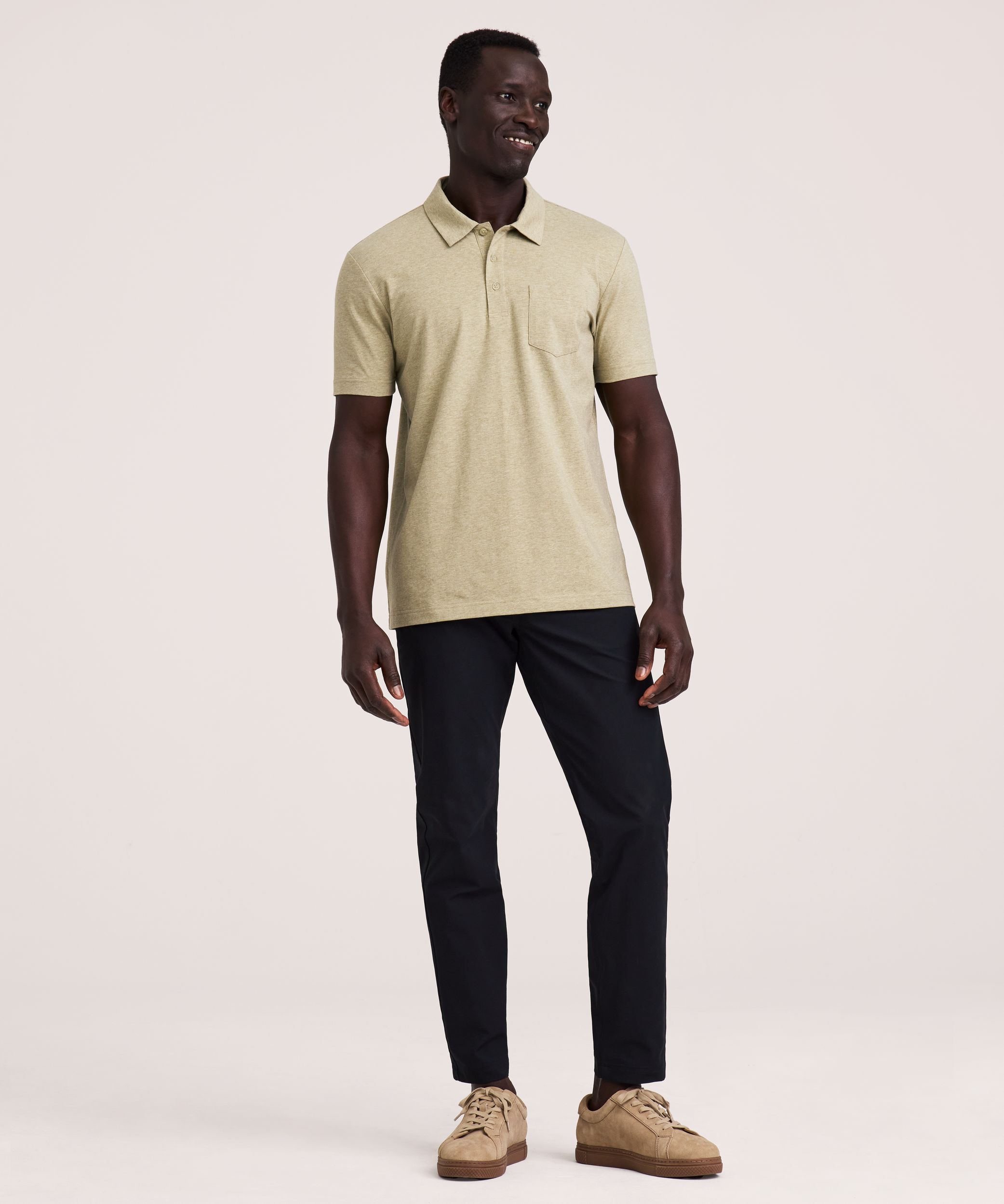 Denver Hayes Men's Modern Fit Stretch Polo Shirt