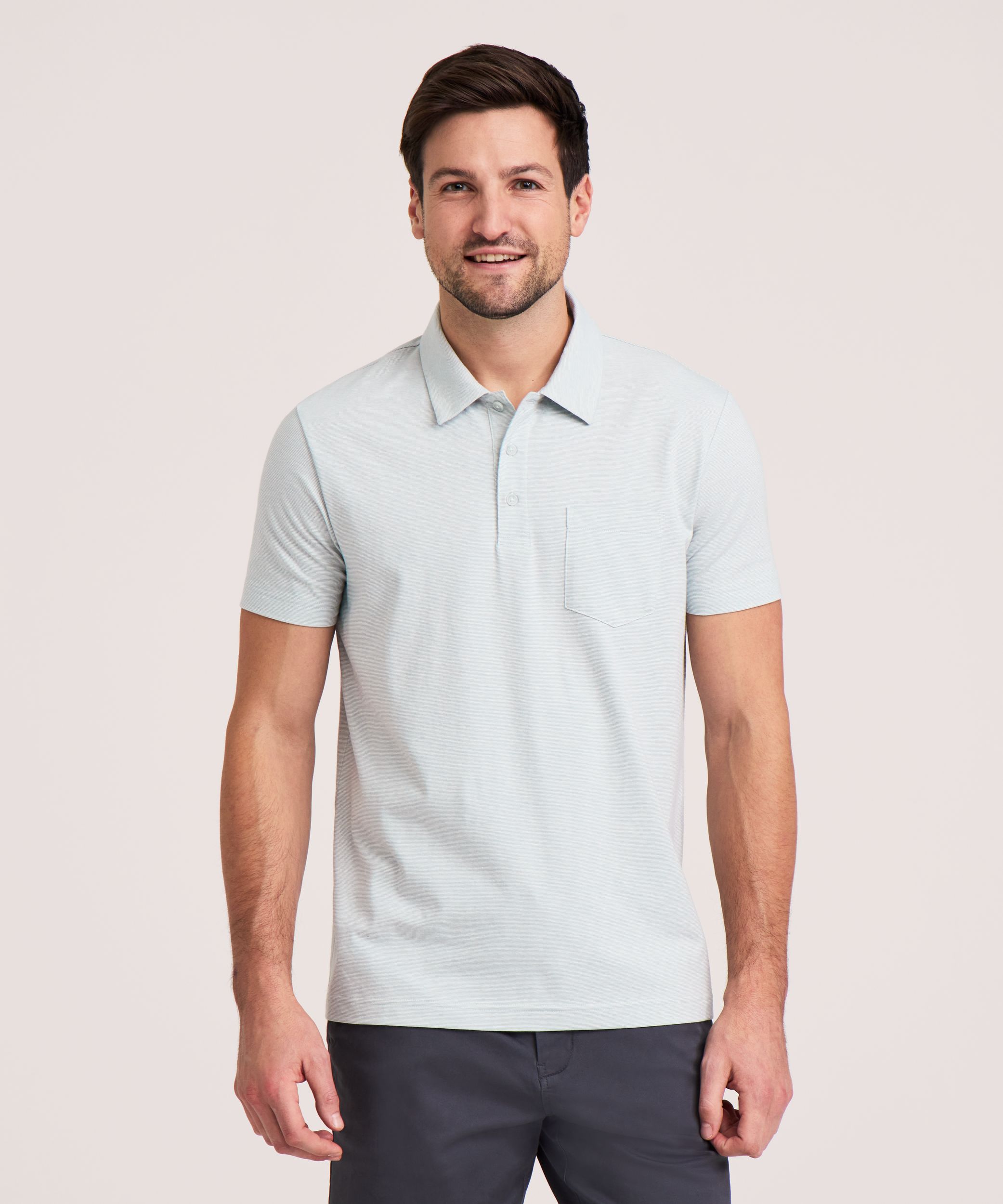 Denver Hayes Men's Modern Fit Stretch Polo Shirt