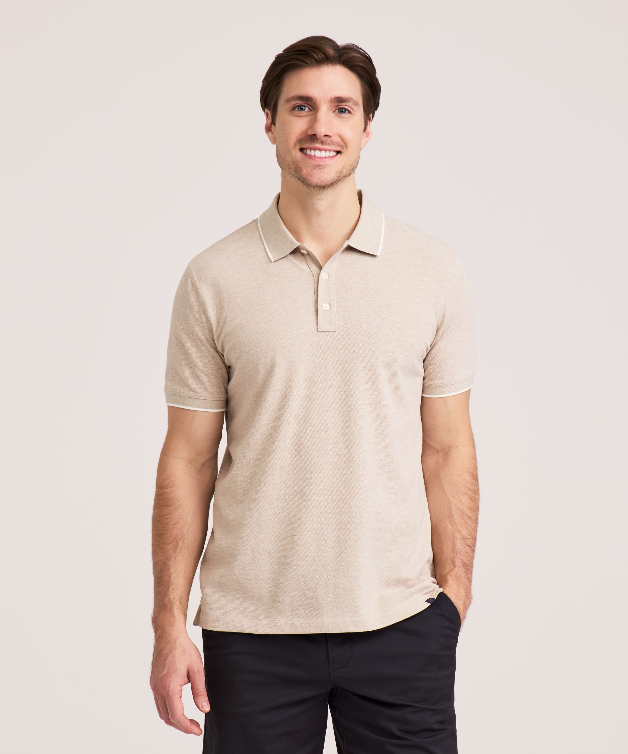 Denver Hayes Men's Stretch Pique Polo Shirt
