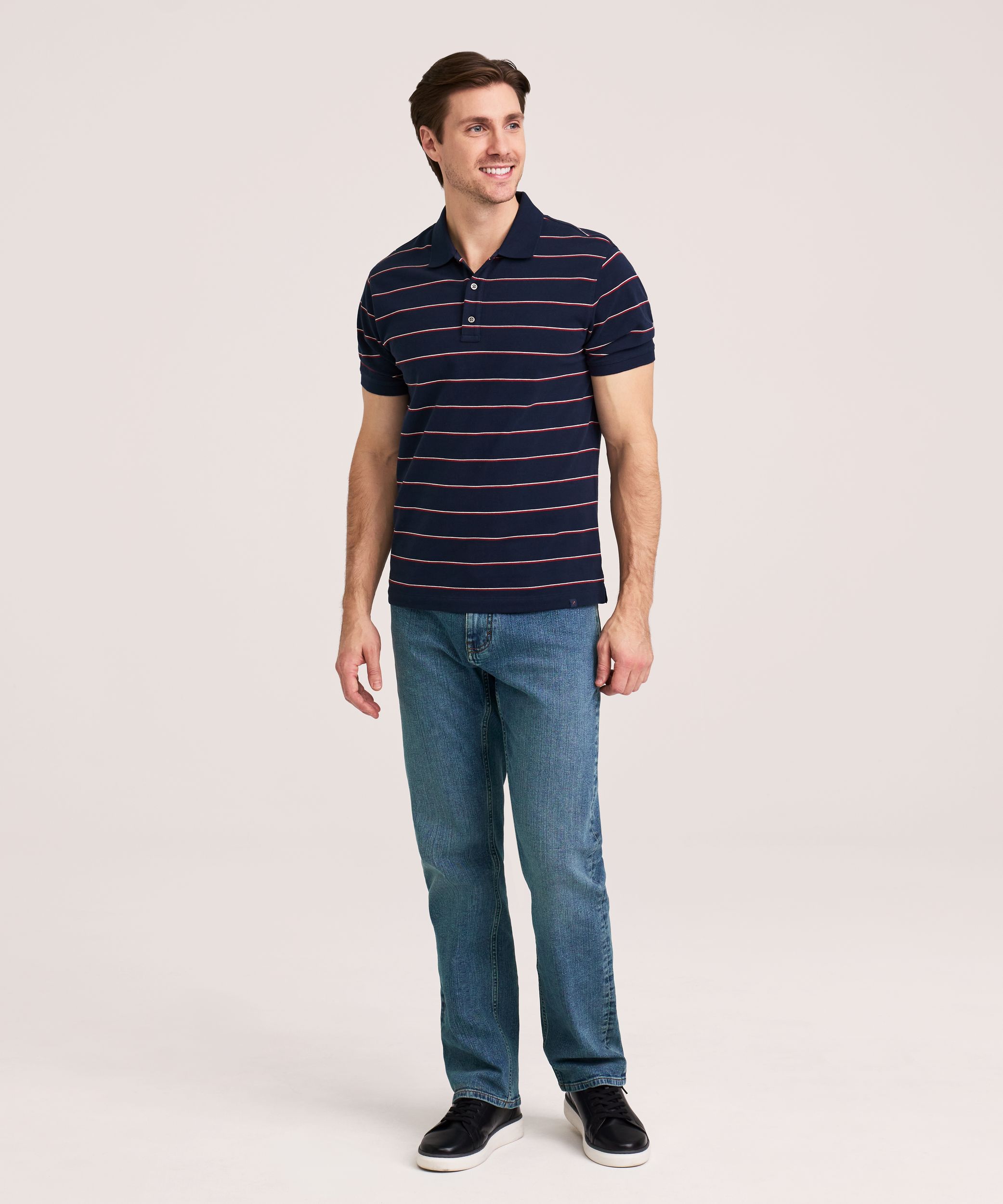 Denver Hayes Men's 50 Wash Stretch Pique Polo Shirt