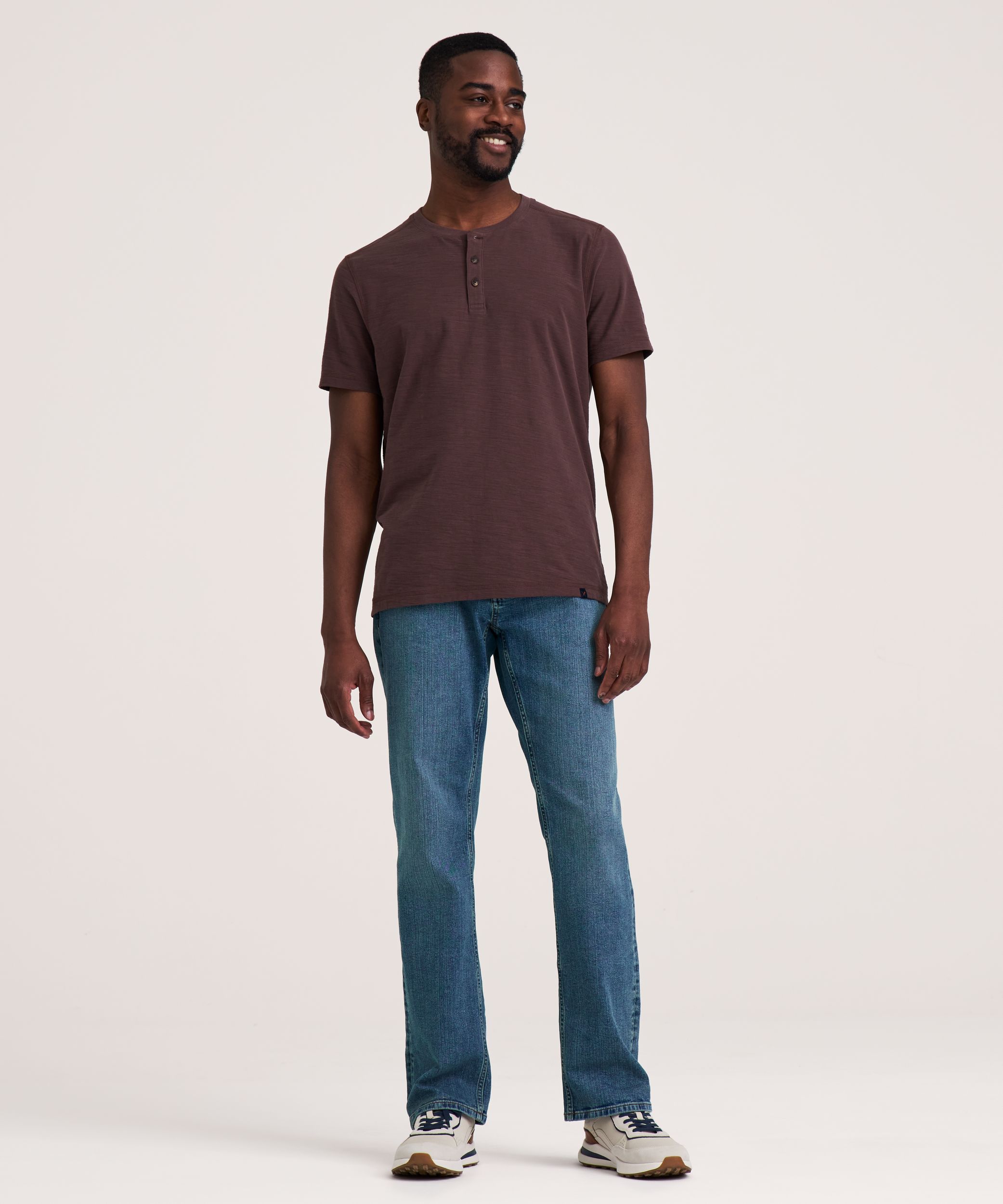 Denver Hayes Short Sleeve Garmet Wash Henley