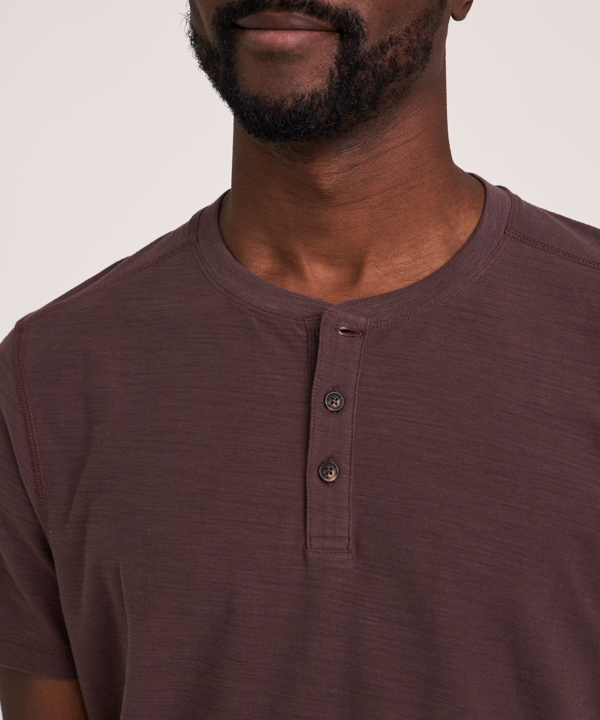 Denver Hayes Short Sleeve Garmet Wash Henley