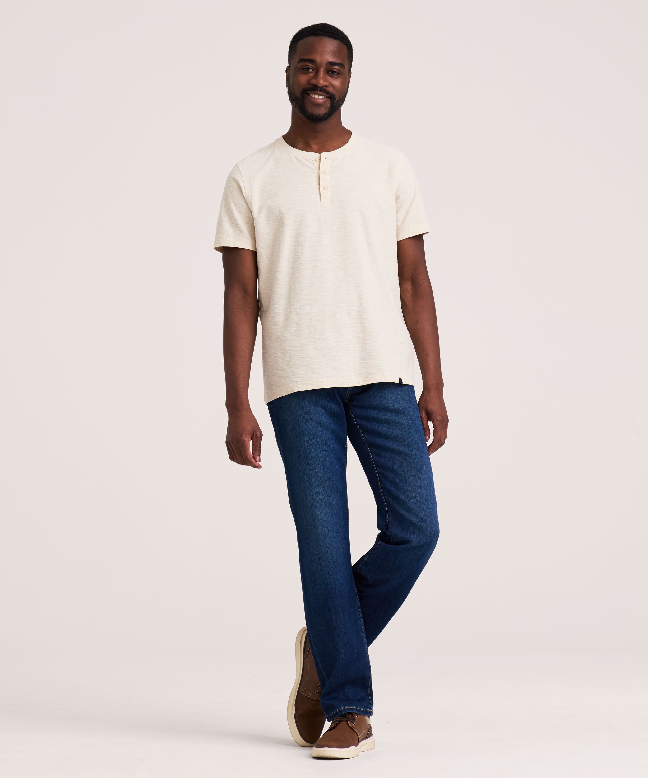 Denver Hayes Short Sleeve Garmet Wash Henley