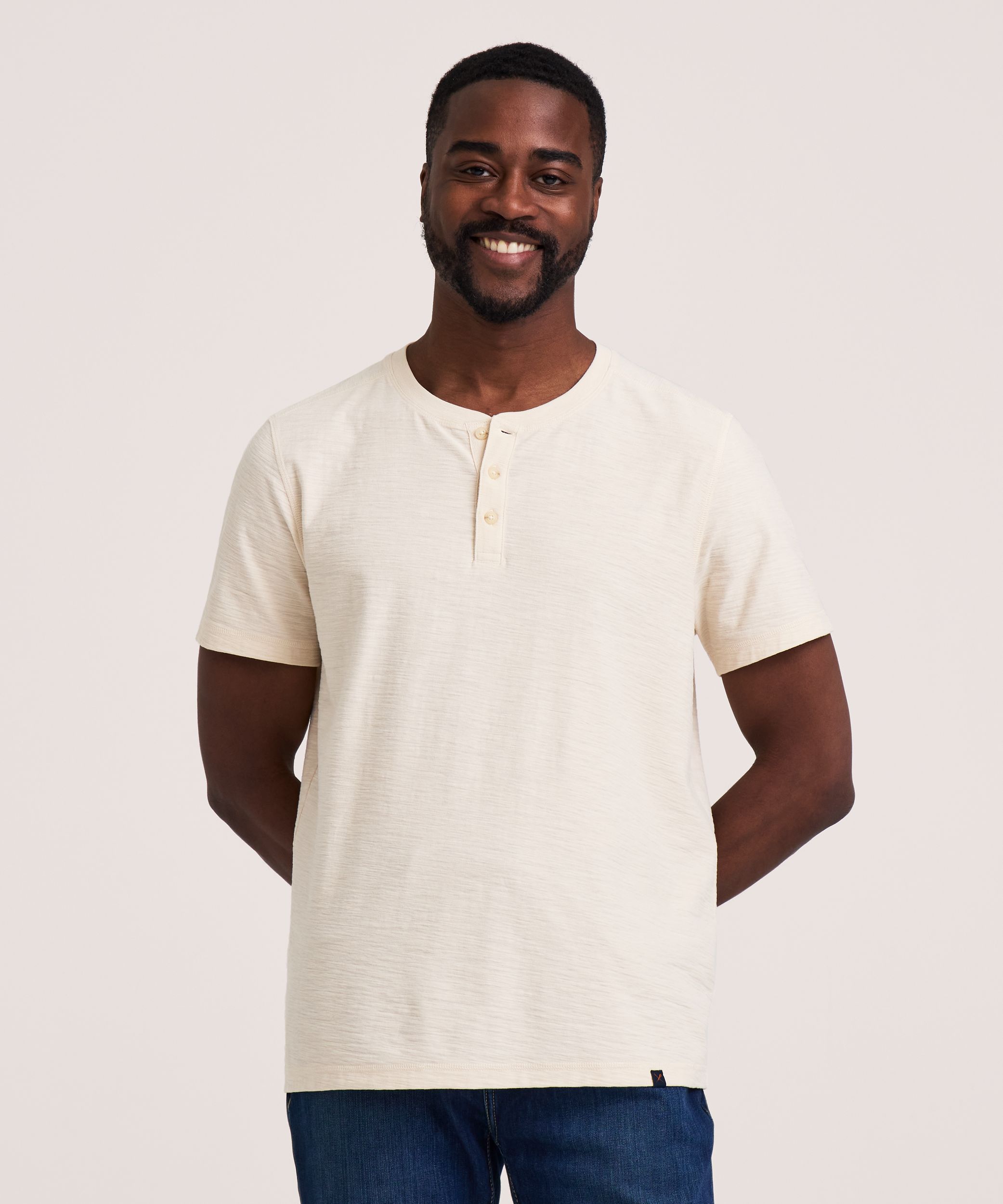 Denver Hayes Short Sleeve Garmet Wash Henley