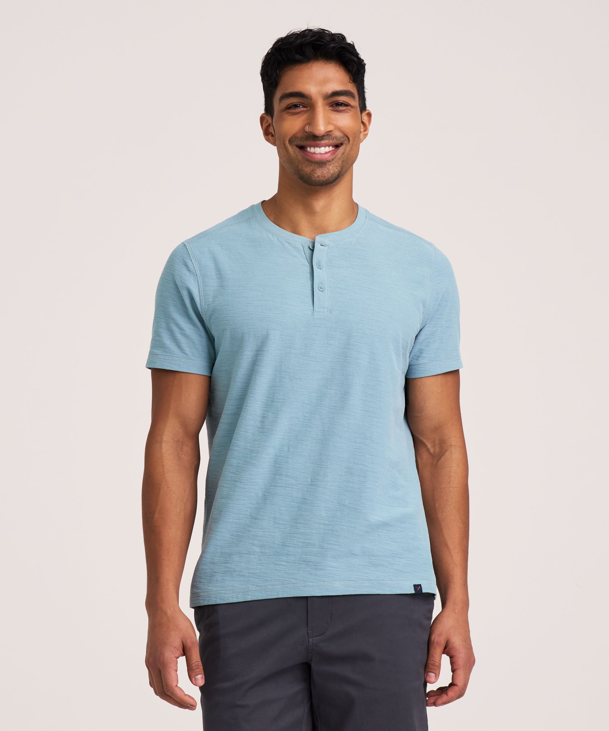Denver Hayes Short Sleeve Garmet Wash Henley