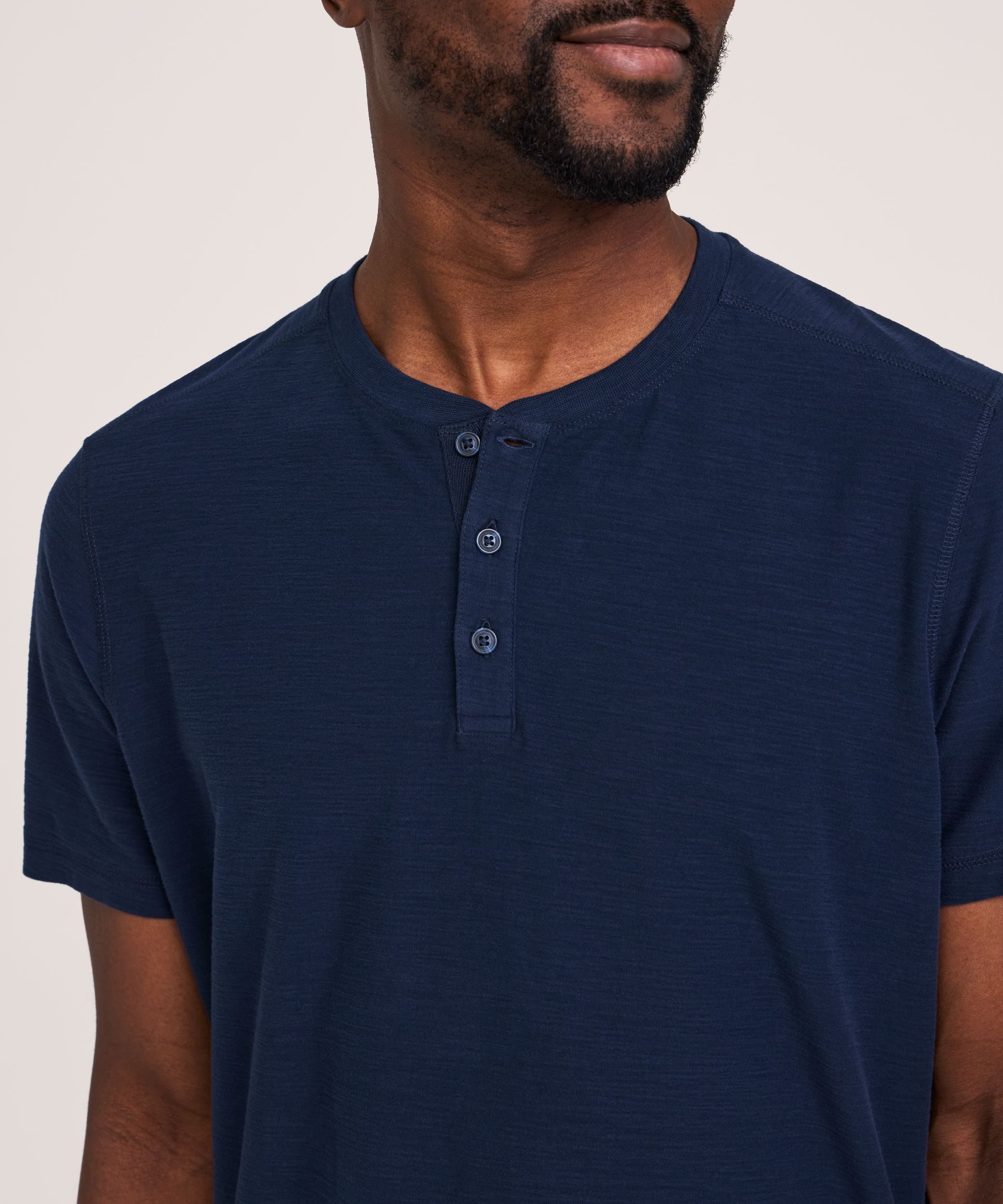 Denver Hayes Short Sleeve Garmet Wash Henley