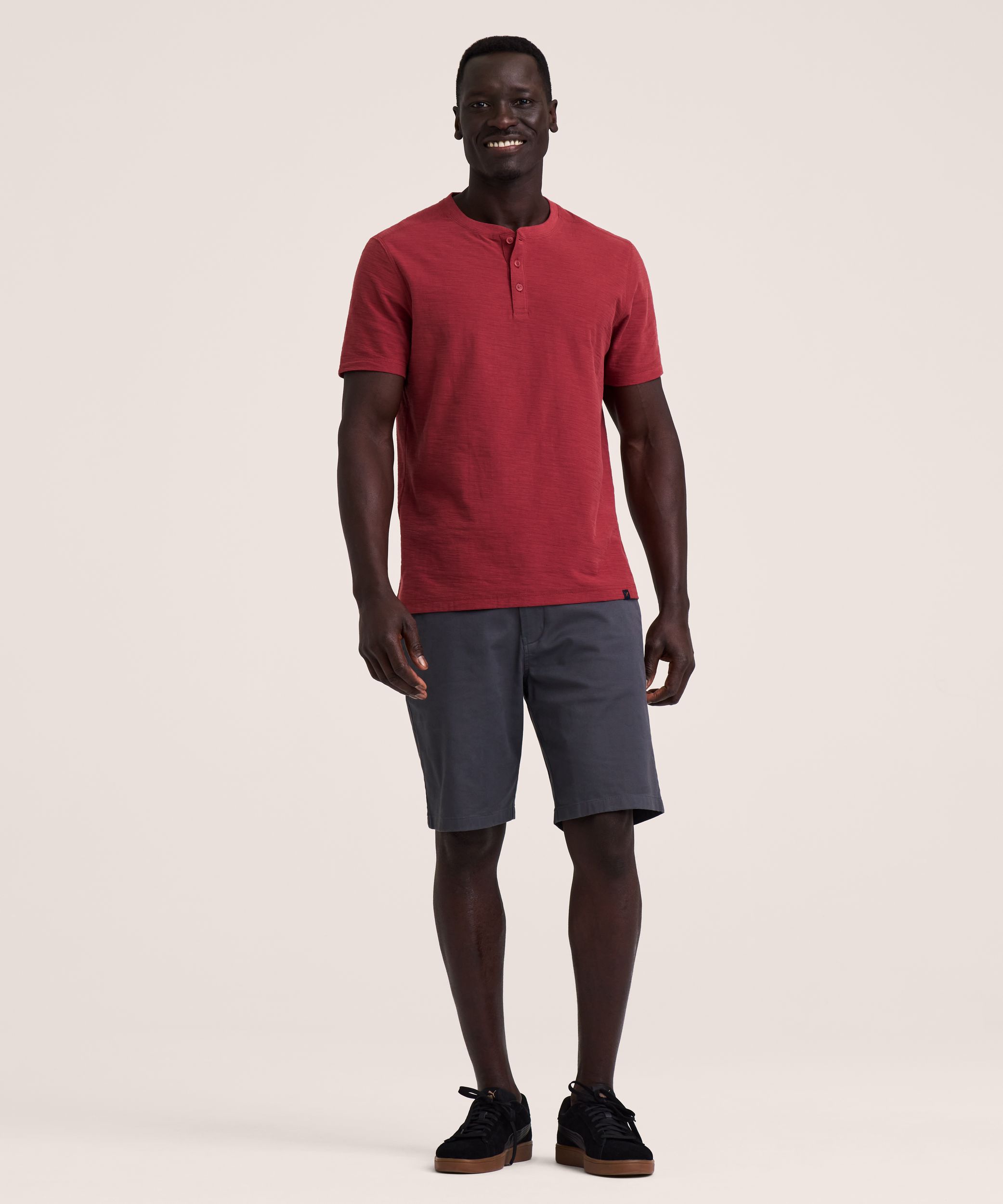 Denver Hayes Short Sleeve Garmet Wash Henley