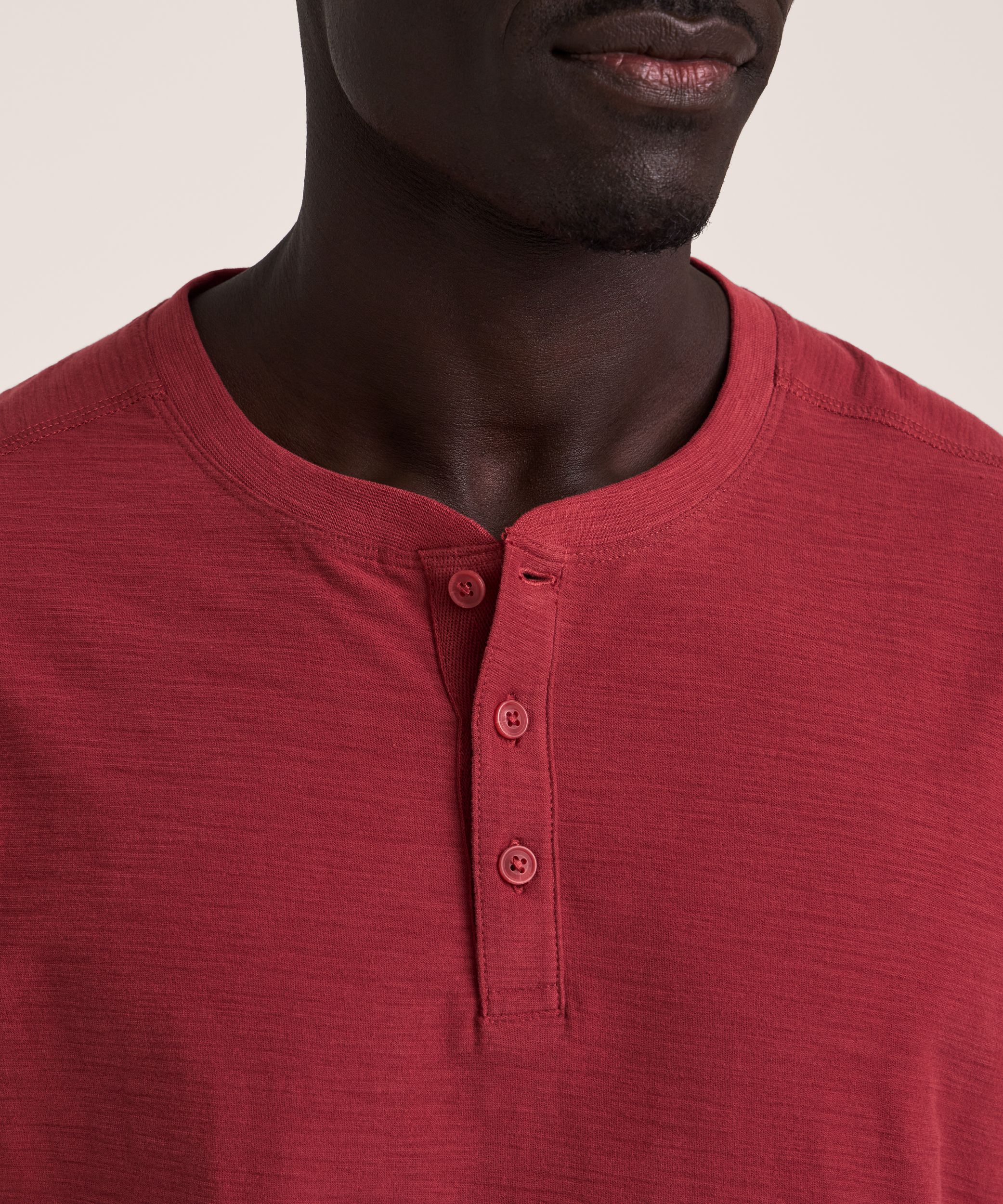 Denver Hayes Short Sleeve Garmet Wash Henley
