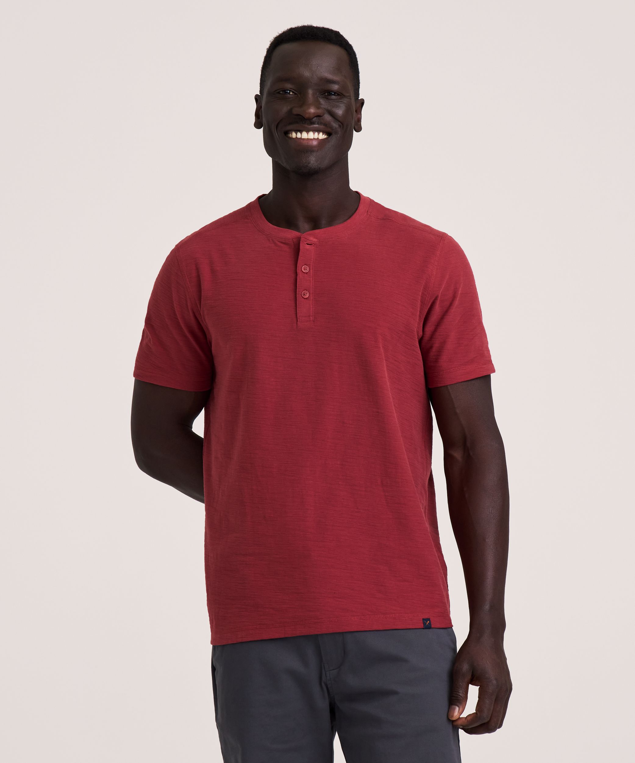 Denver Hayes Short Sleeve Garmet Wash Henley