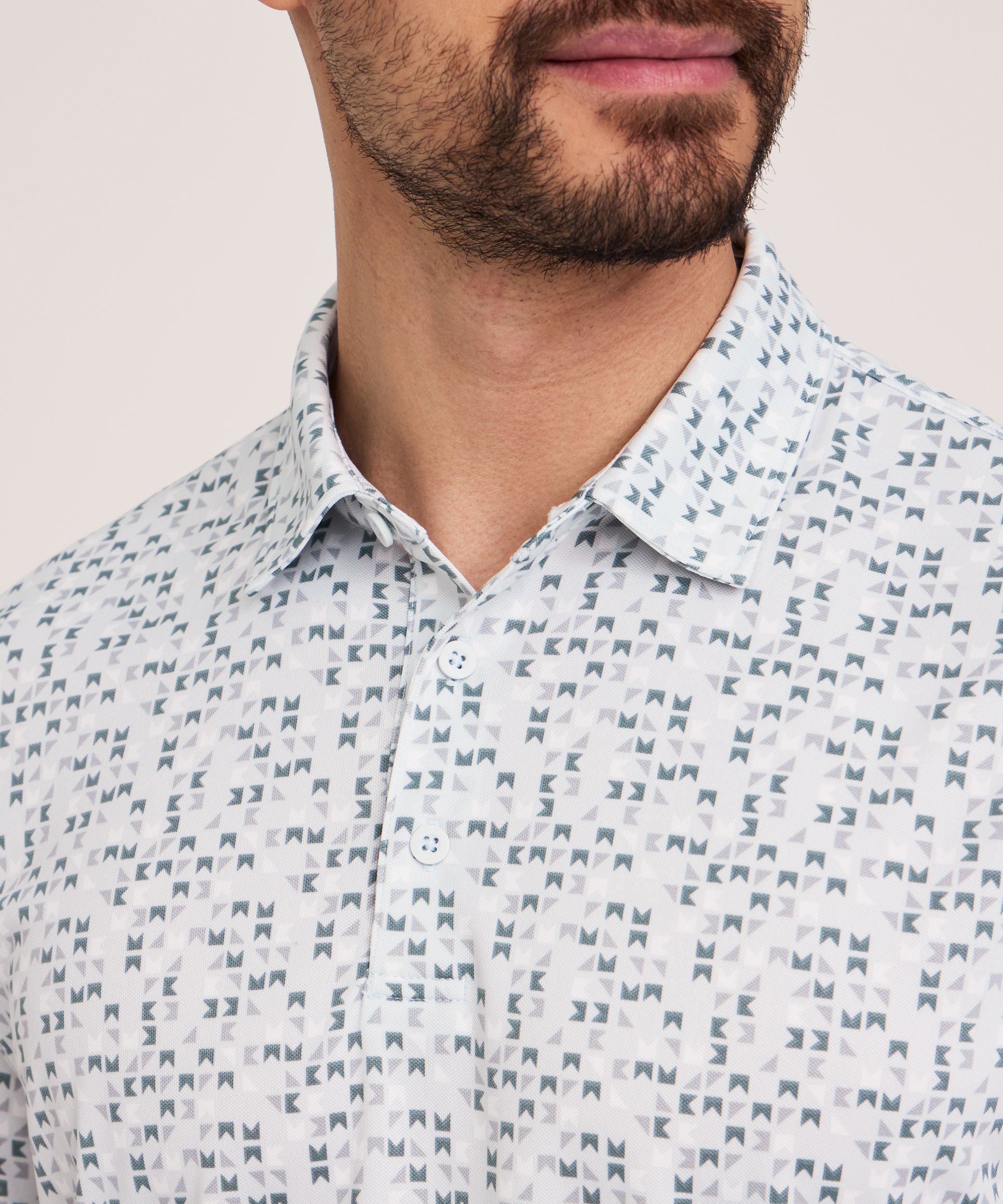 Denver Hayes Short Sleeve Comfort Dry Patterned Polo