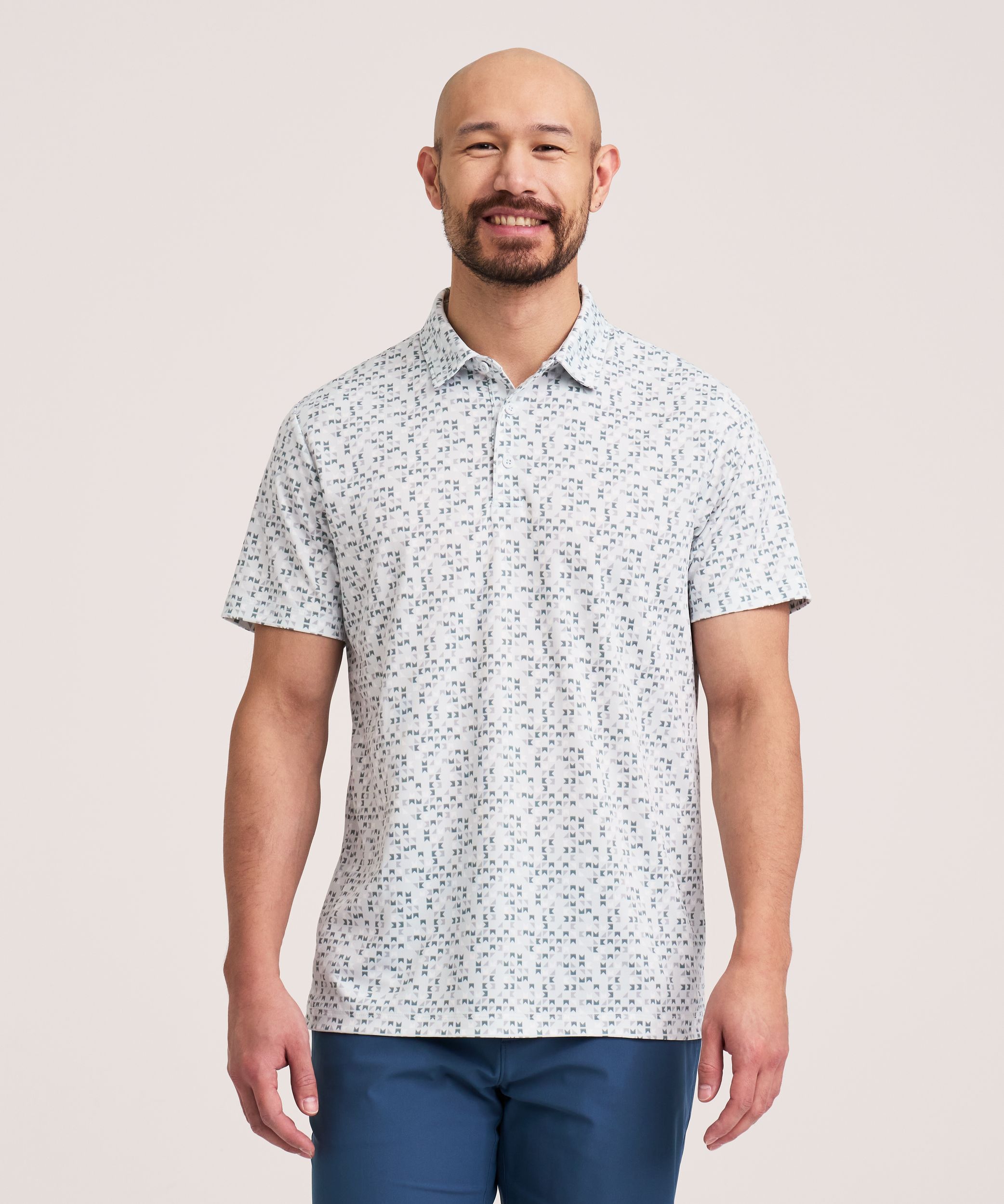 Denver Hayes Short Sleeve Comfort Dry Patterned Polo