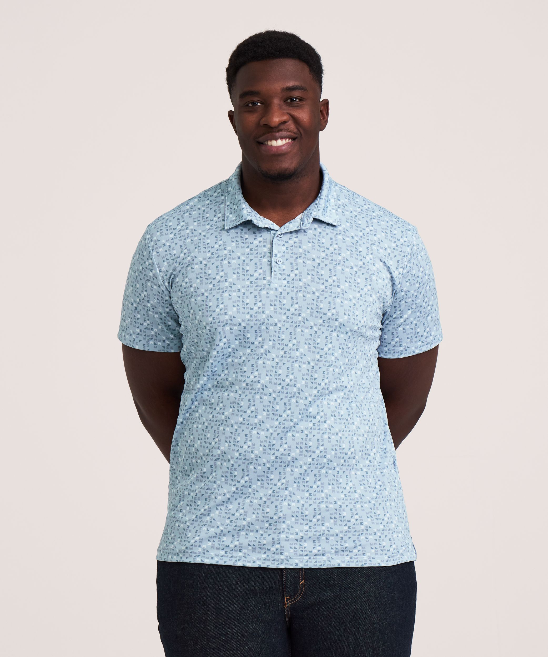 Denver Hayes Short Sleeve Comfort Dry Patterned Polo