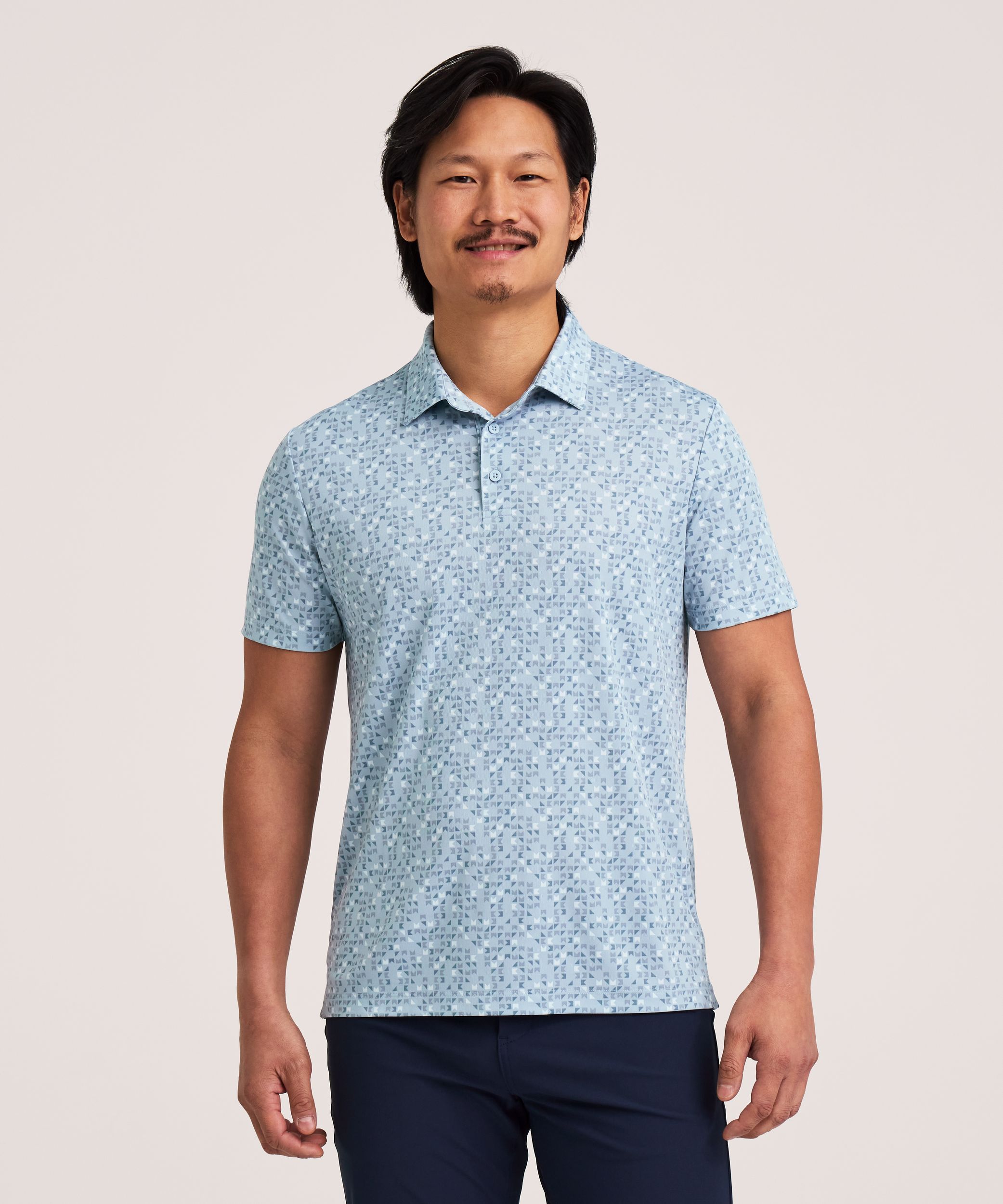 Denver Hayes Short Sleeve Comfort Dry Patterned Polo
