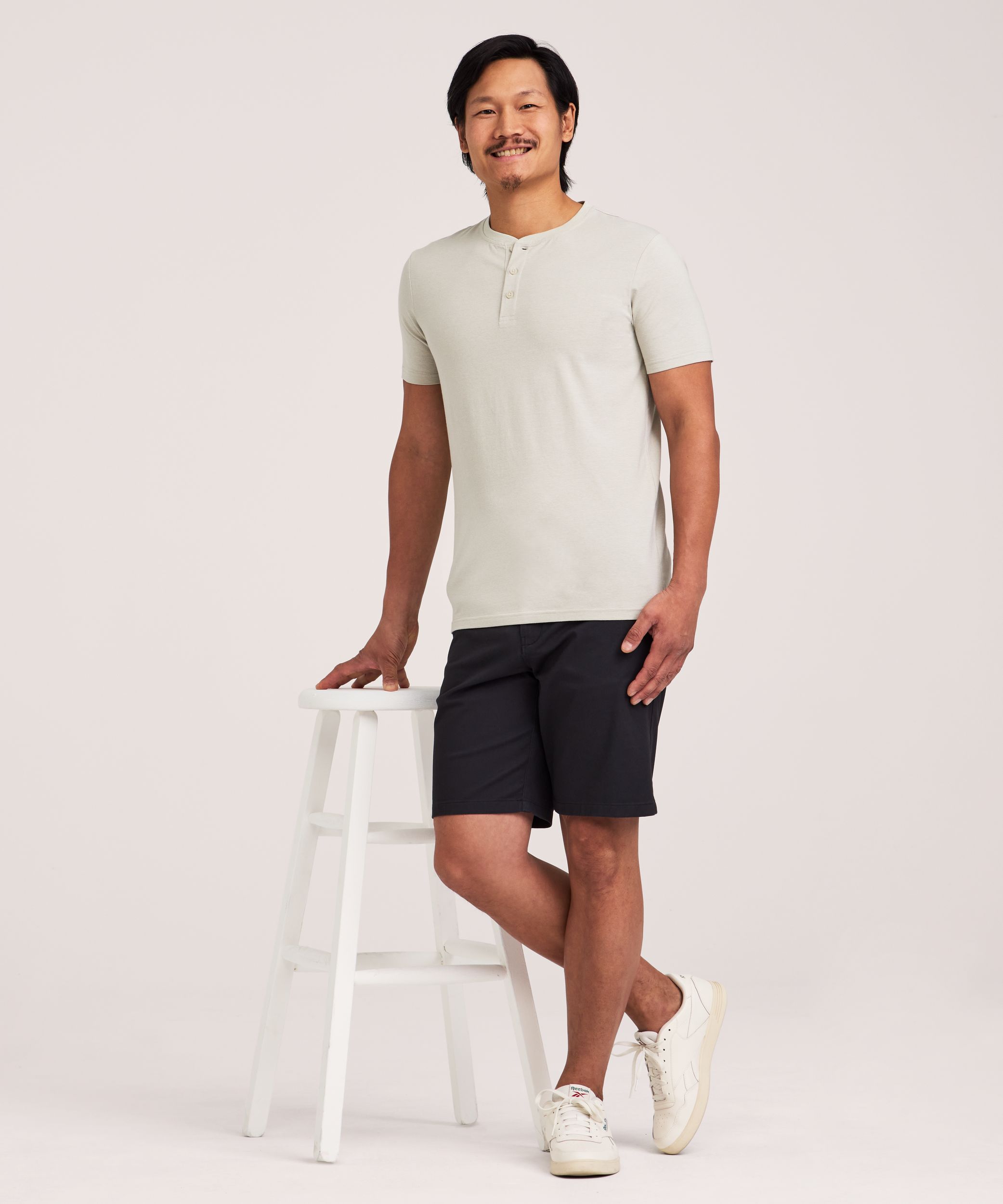 Denver Hayes Men's Stretch Short Sleeve Henley Shirt