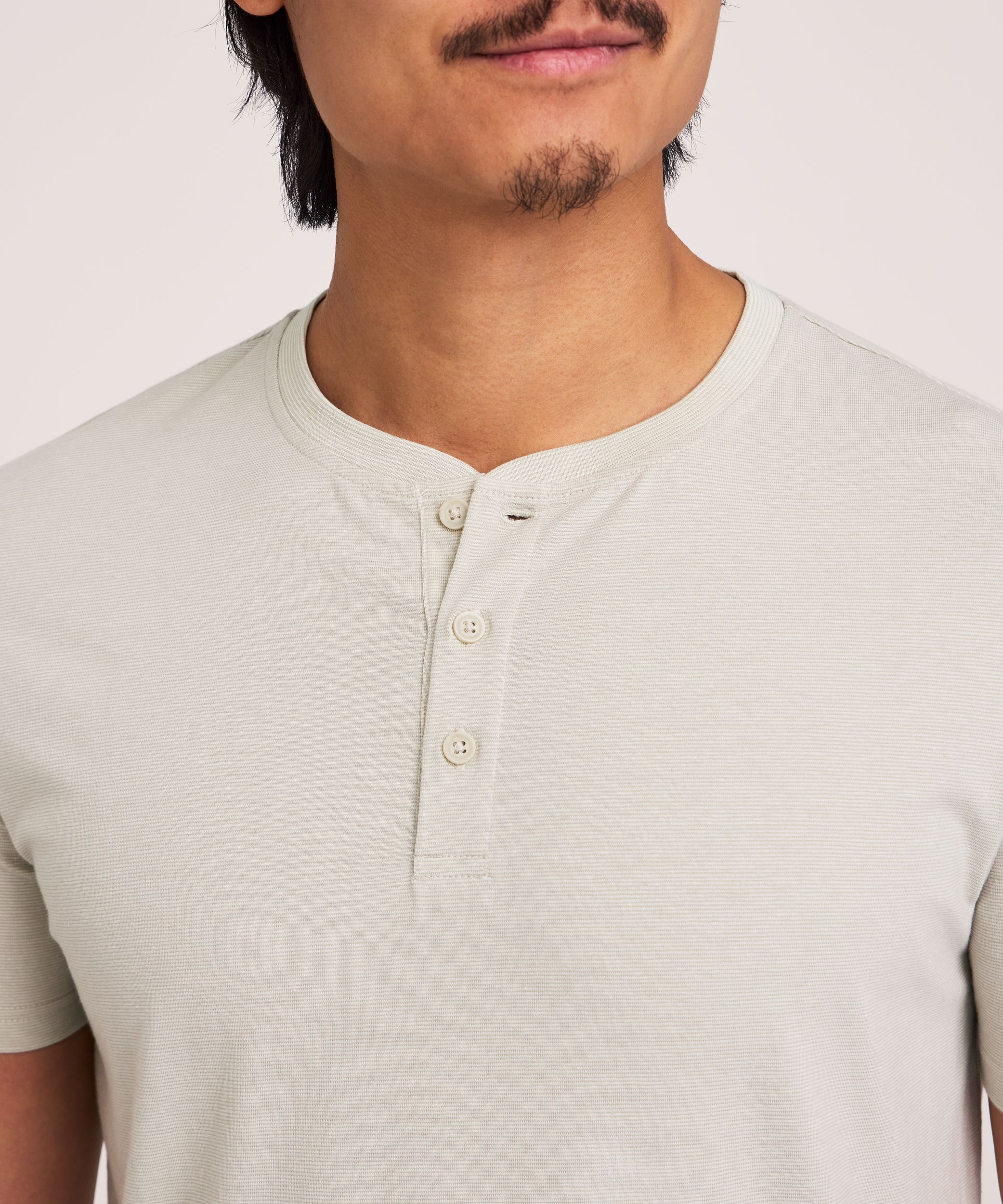 Denver Hayes Men's Stretch Short Sleeve Henley Shirt