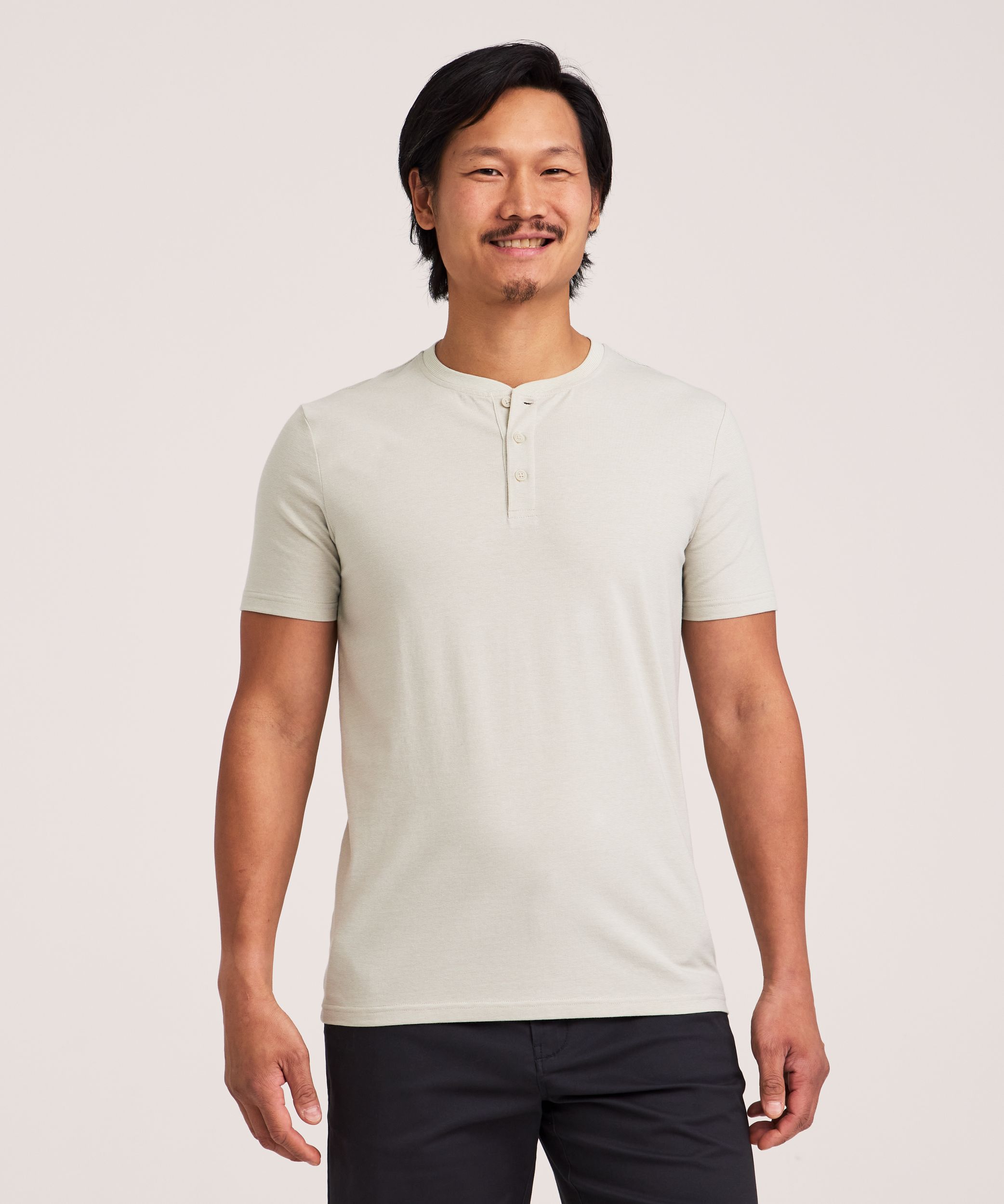 Denver Hayes Men's Stretch Short Sleeve Henley Shirt