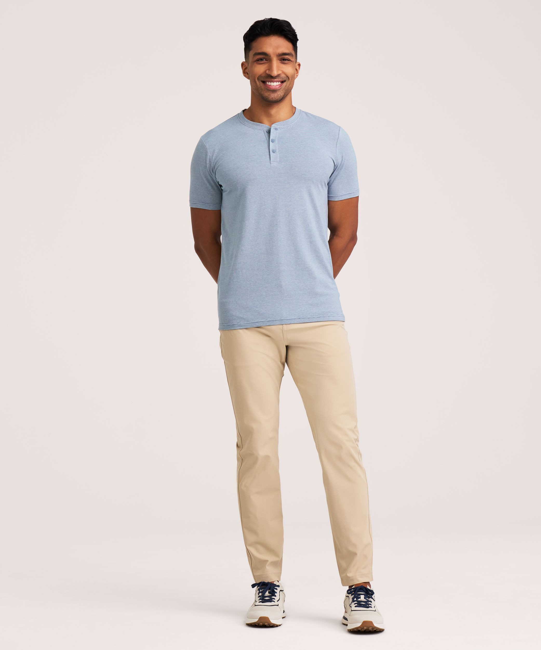 Denver Hayes Men's Stretch Short Sleeve Henley Shirt