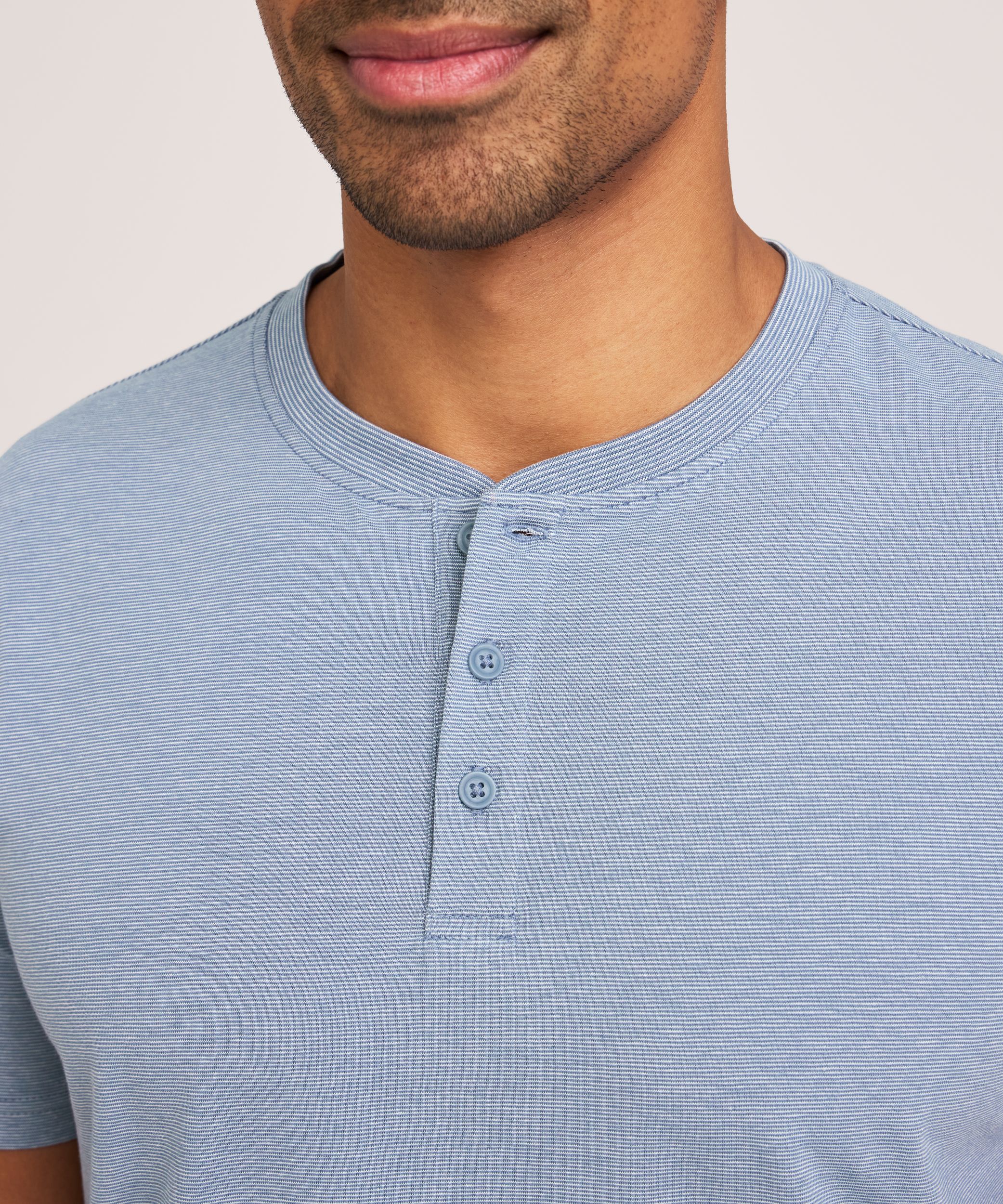 Denver Hayes Men's Stretch Short Sleeve Henley Shirt