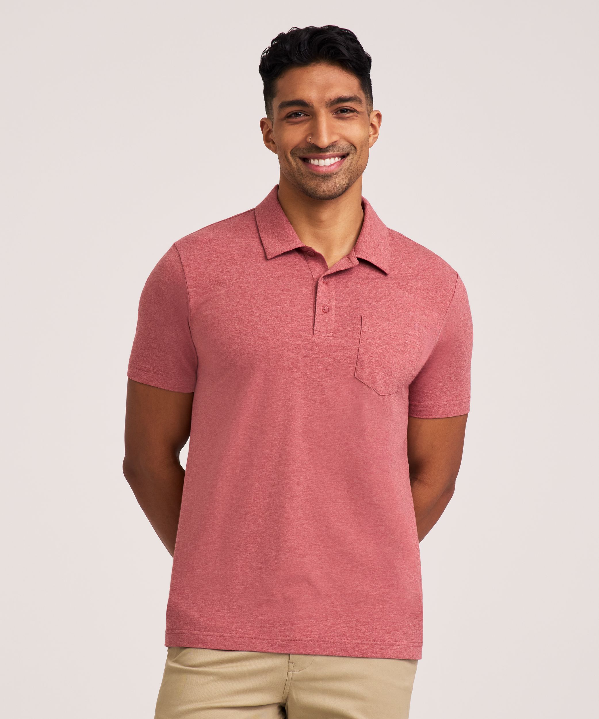Denver Hayes Men's Modern Fit Stretch Polo Shirt