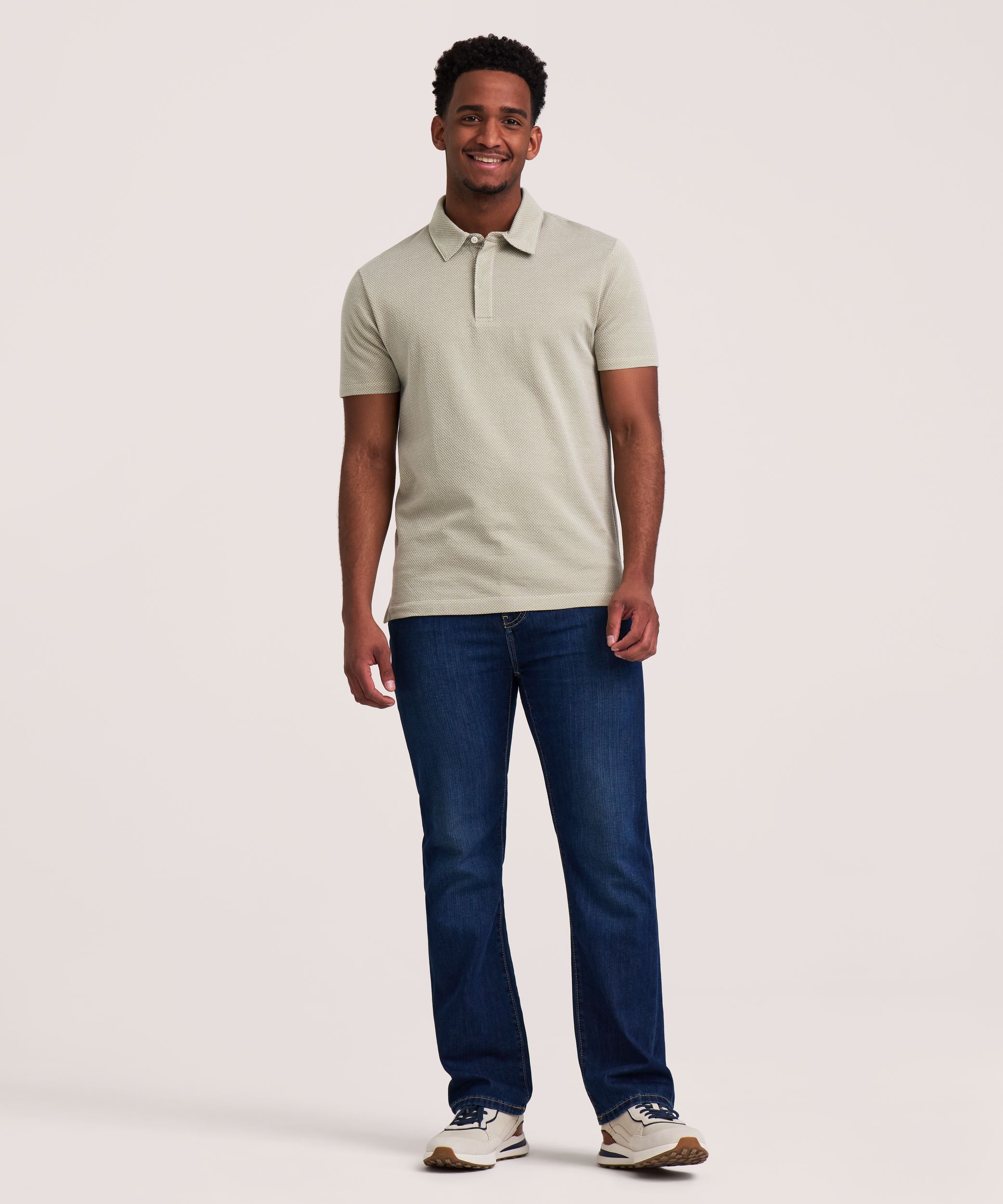 Denver Hayes Short Sleeve Jacquard Polo