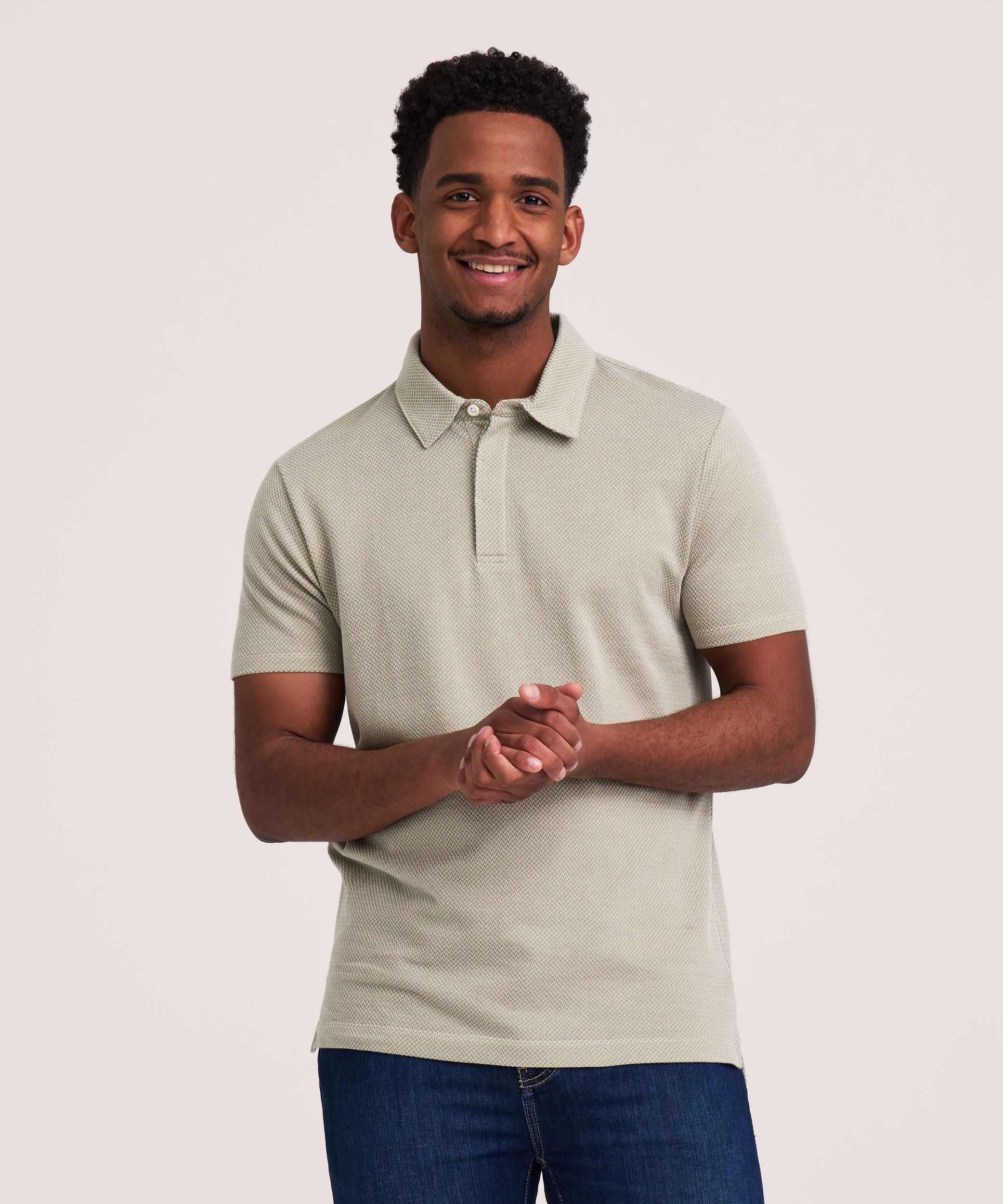 Denver Hayes Short Sleeve Jacquard Polo